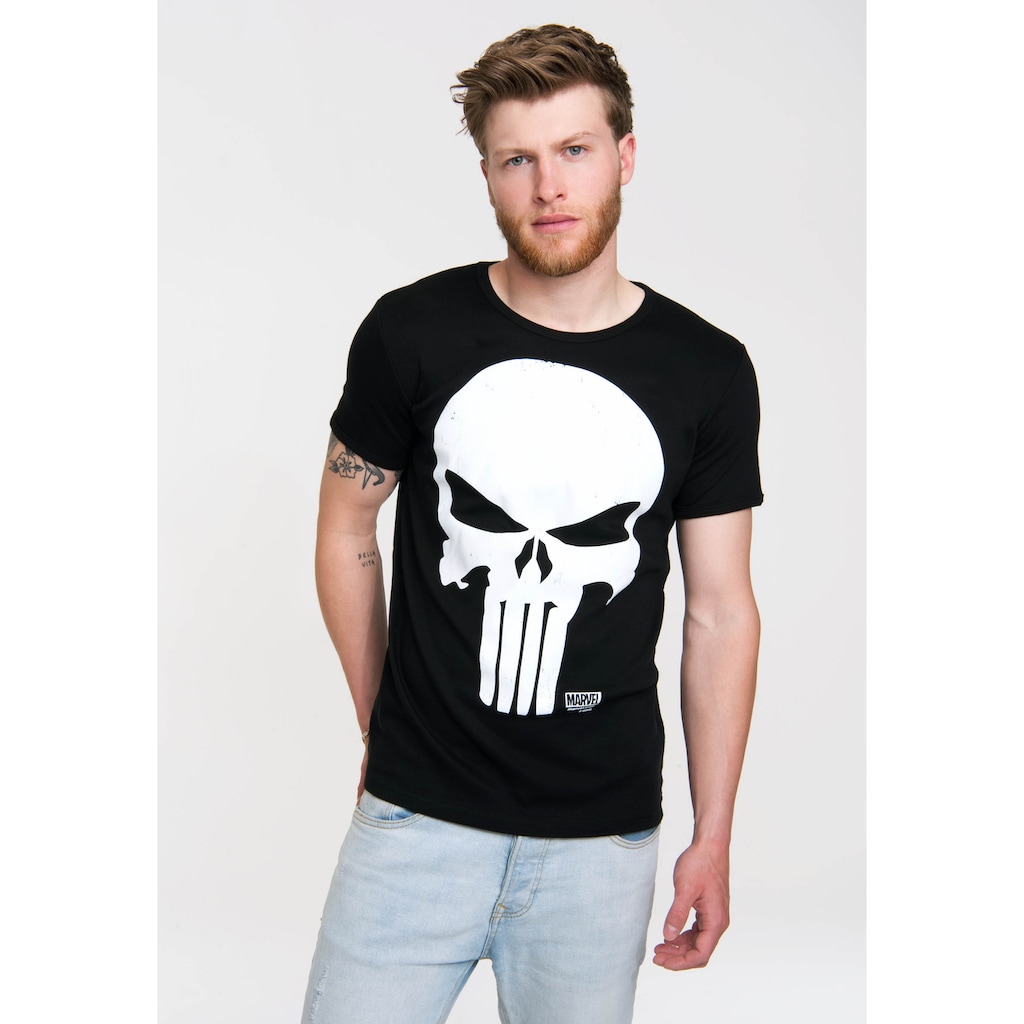 LOGOSHIRT T-Shirt »Marvel Punisher« mit großem Punisher-Print
