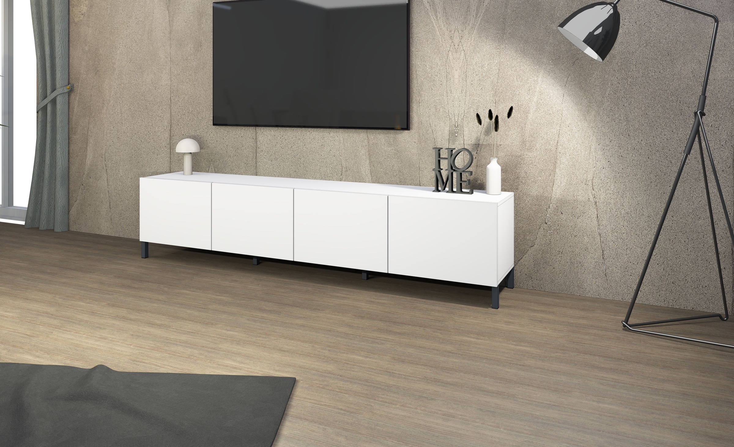 borchardt Möbel Lowboard, Metallfüße, grifflose Optik