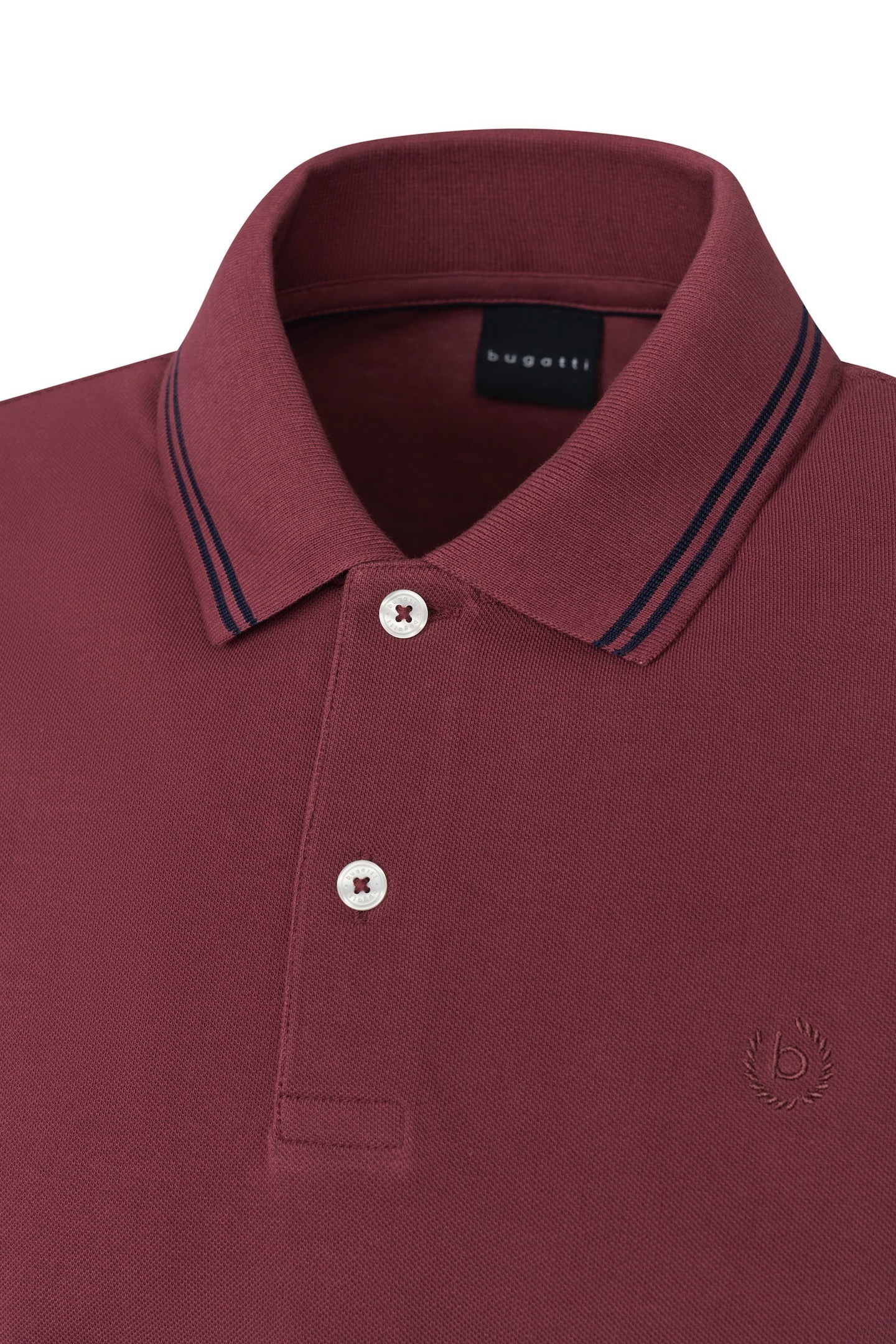 bugatti Poloshirt, mit Kontraststreifen und Bruststickerei