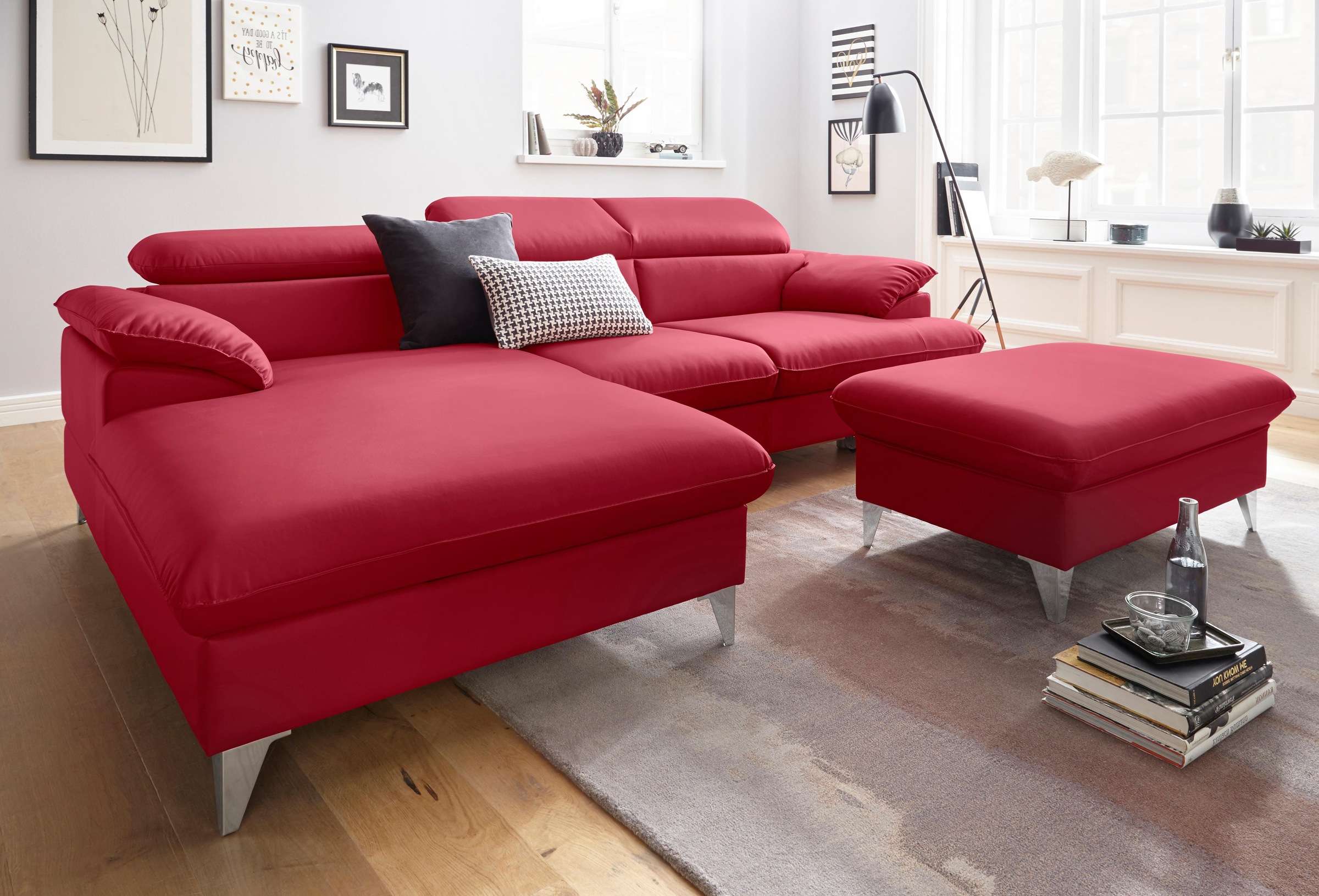 COTTA Ecksofa »Caluso L-Form«, mit Kopfteilverstellung, wahlweise mit Bettfunktion & Bettkasten
