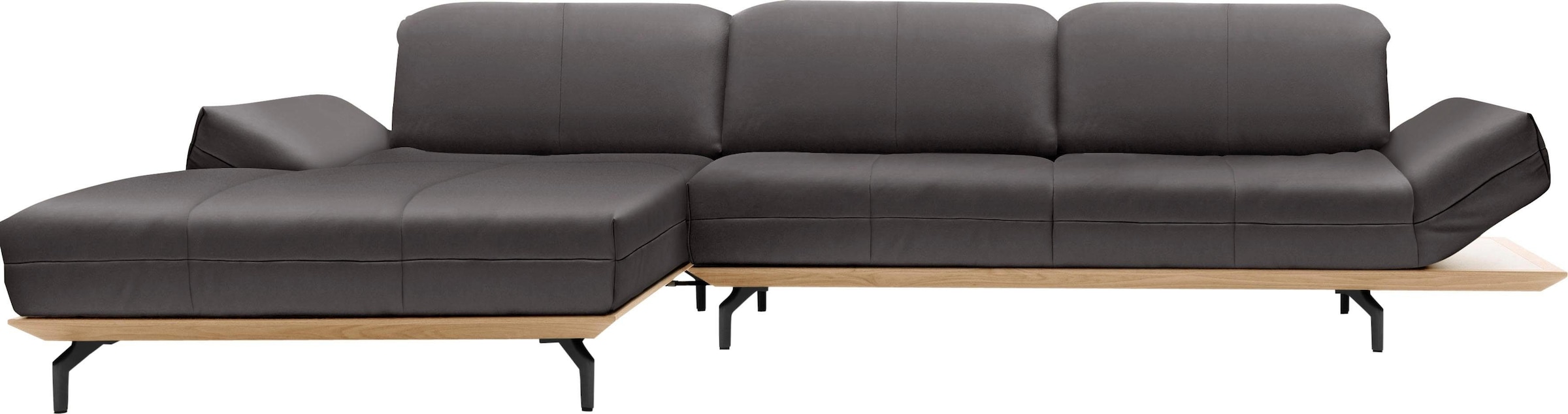 Creation BY ROLF BENZ Ecksofa »CR.420, Designecksofa, L-Form«, in 2 Qualitäten, Holzrahmen in Eiche Natur oder Nußbaum, Breite 313 cm