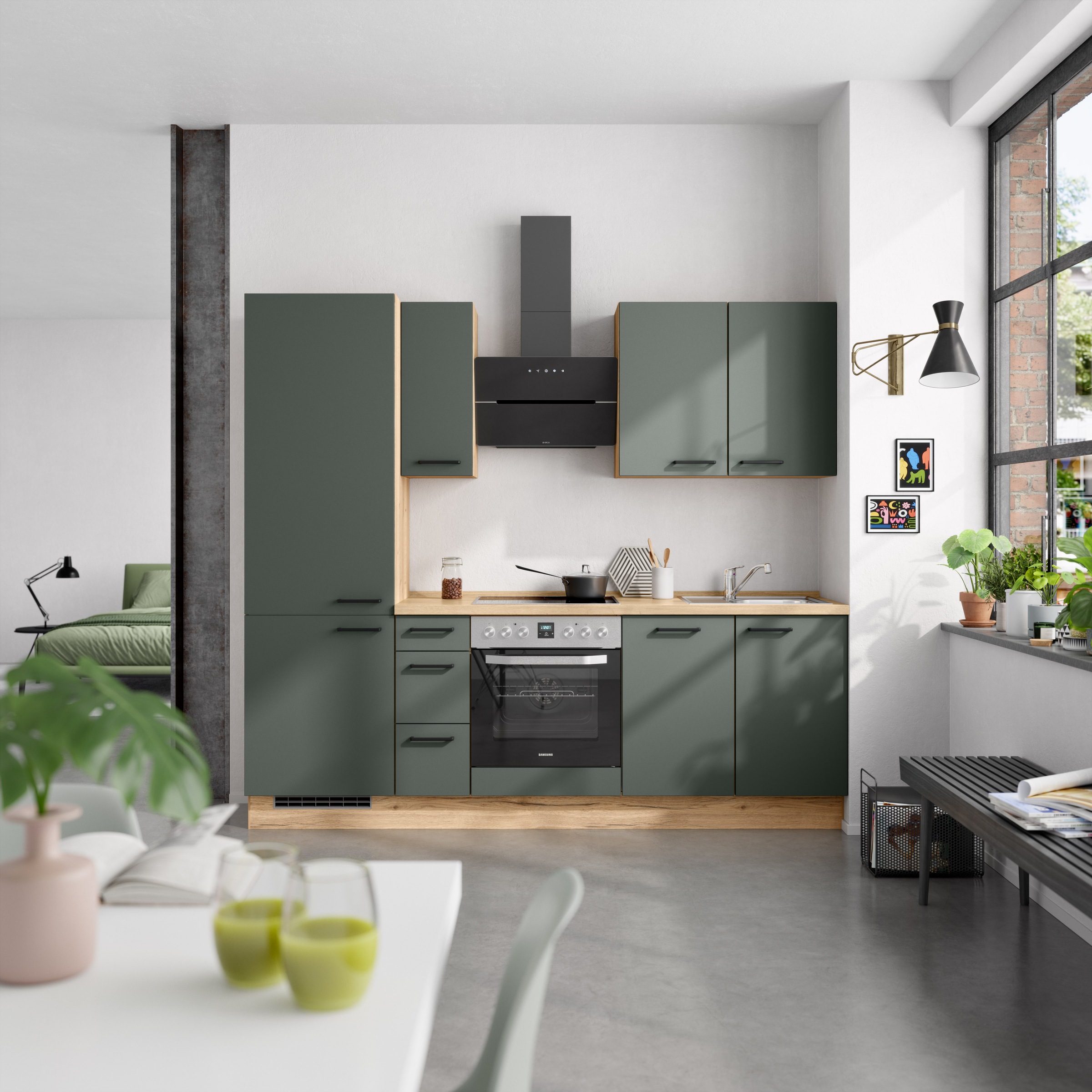 nobilia® Küchenzeile »"Easytouch II"«, vormontiert, Ausrichtung wählbar, Breite 240 cm, wahlw. mit E-Geräten