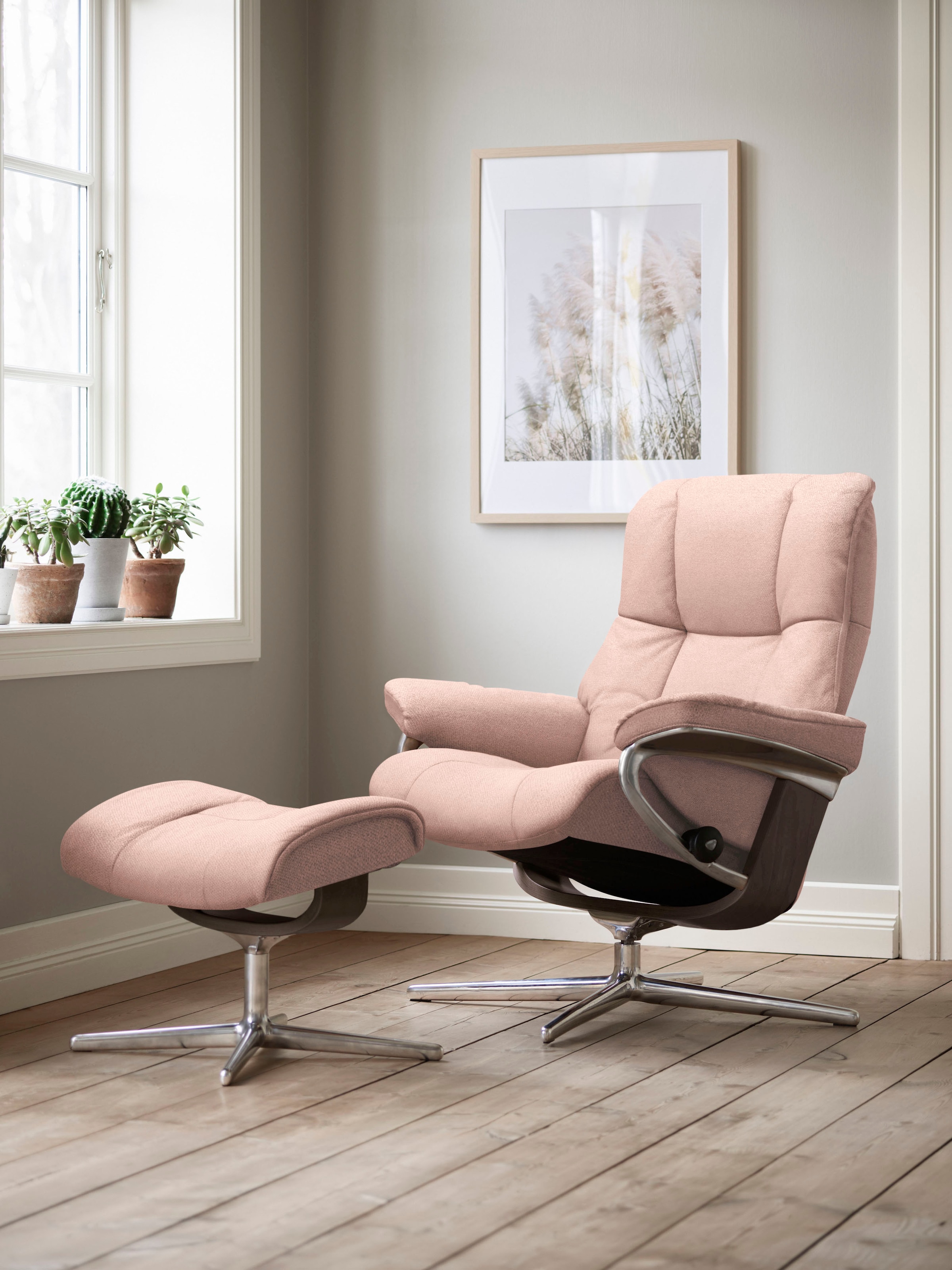 Stressless Fußhocker "Mayfair", mit Cross Base, Größe S, M & L, Holzakzent Wenge