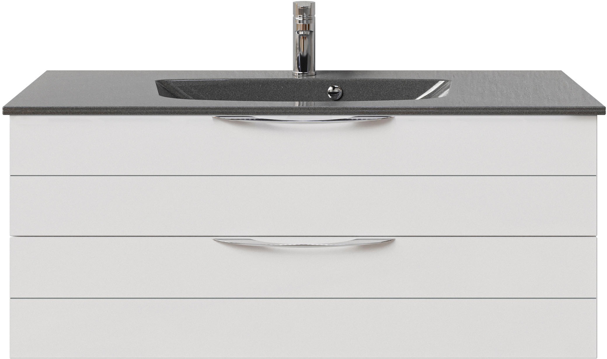 Saphir Waschtisch »Serie 6025 Mineralmarmor-Waschtisch mit Unterschrank, 117 cm breit«, Waschplatz mit 2 Schubladen, hängend, verschiedene Ausführungen