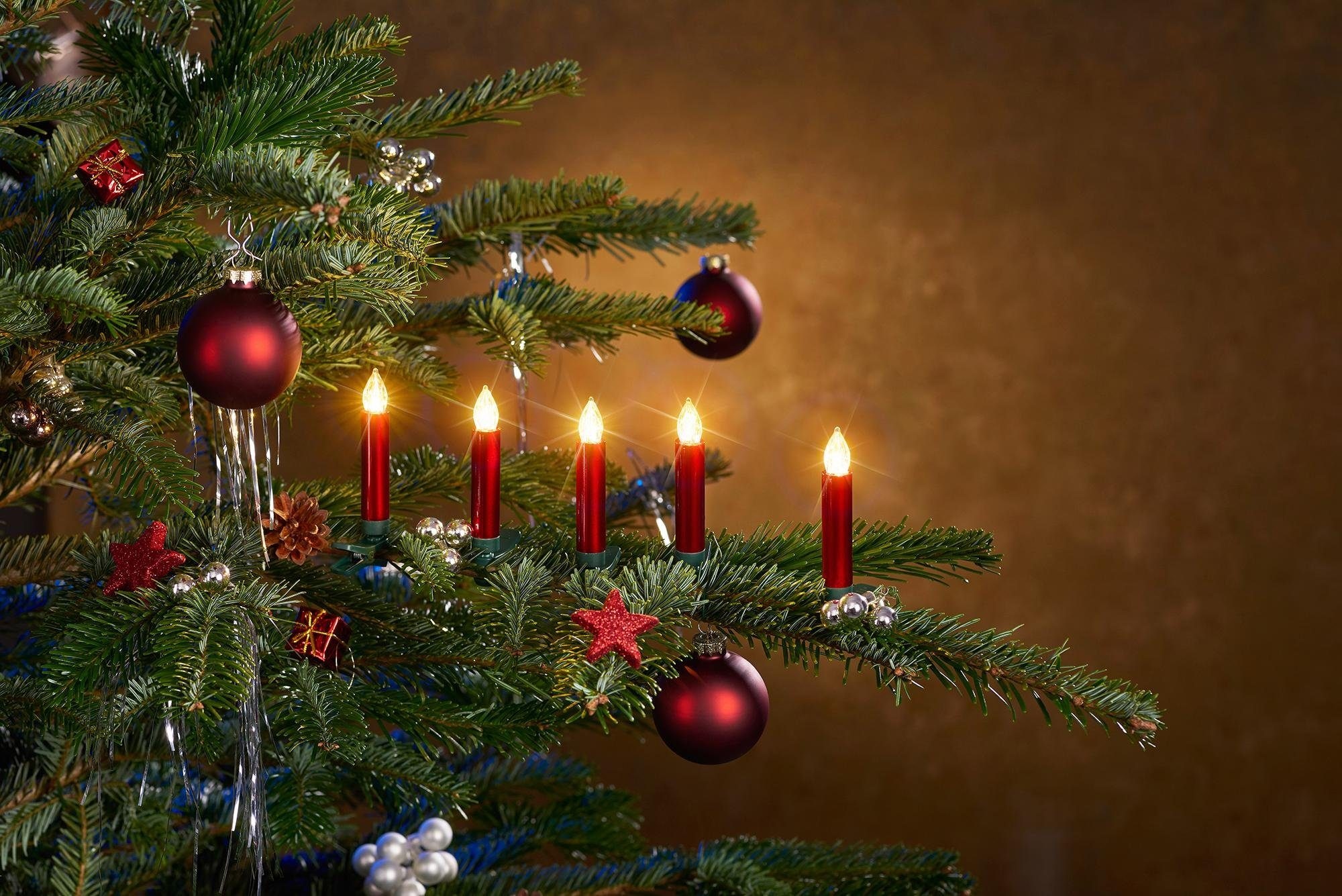 25 Christbaumschmuck«, Kerzen LED-Christbaumkerzen kabellos, »Weihnachtsdeko Zubehör BAUR plus aussen, | BONETTI