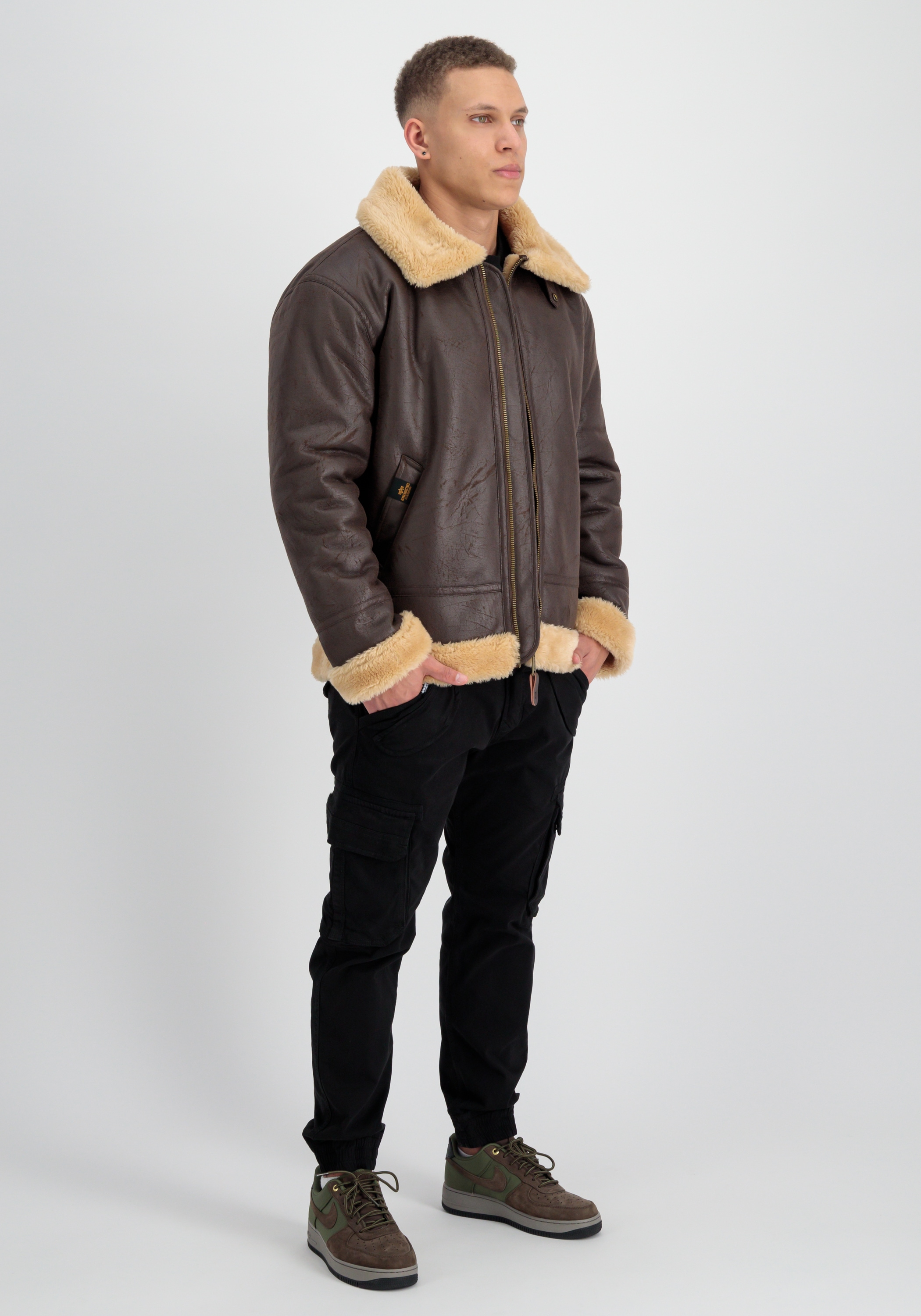 Alpha Industries Lederjacke »Alpha Industries Men - Bomber Jackets B-3 Faux Leather«