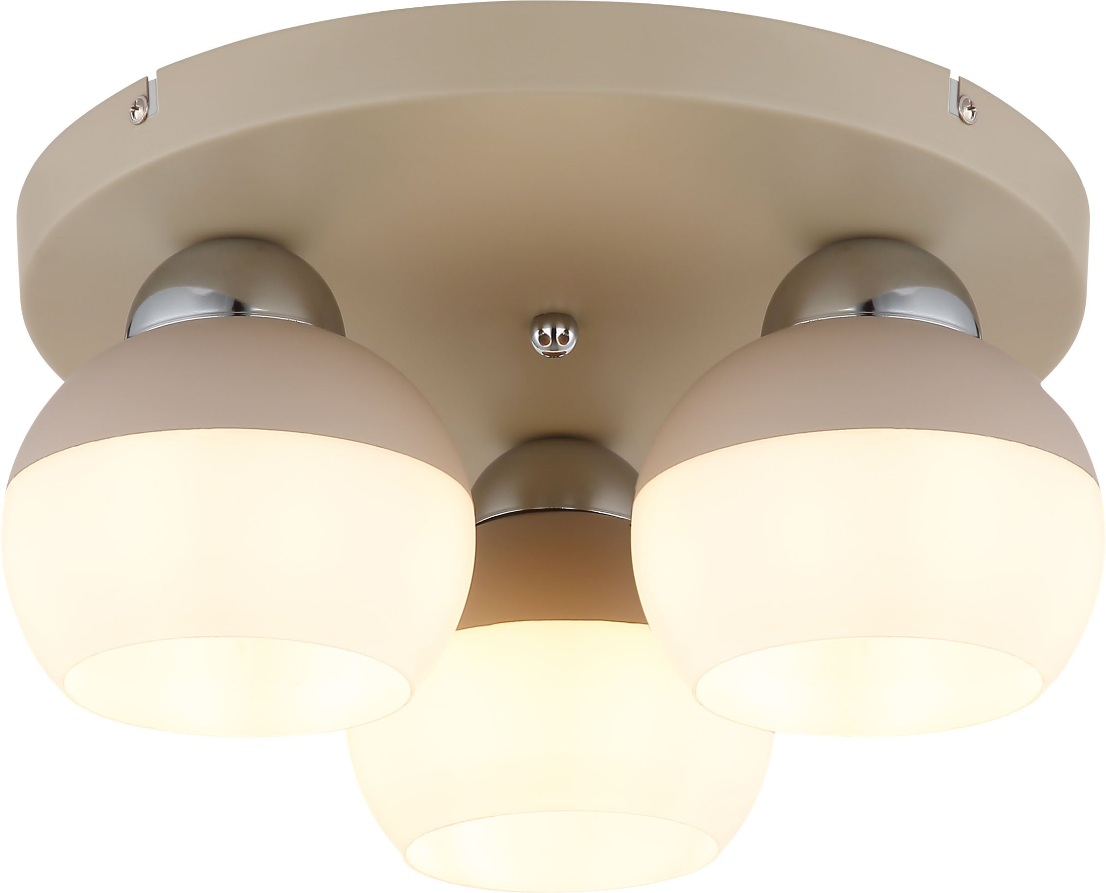 GLOBO LIGHTING Deckenleuchte »RAGUSA« E27 1 Stk. Deckenleuchte, Glaskugeln opal, sandfarben, 3xE27, modern, Ø315mm