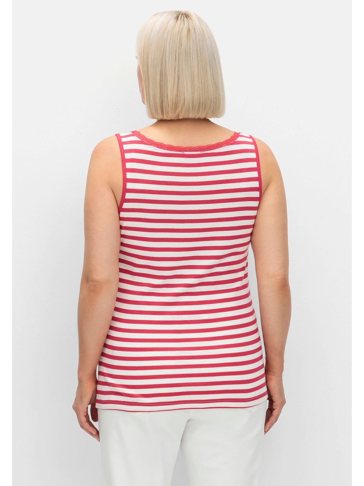 Sheego Tanktop »Große Größen«, mit Spitze am Ausschnitt