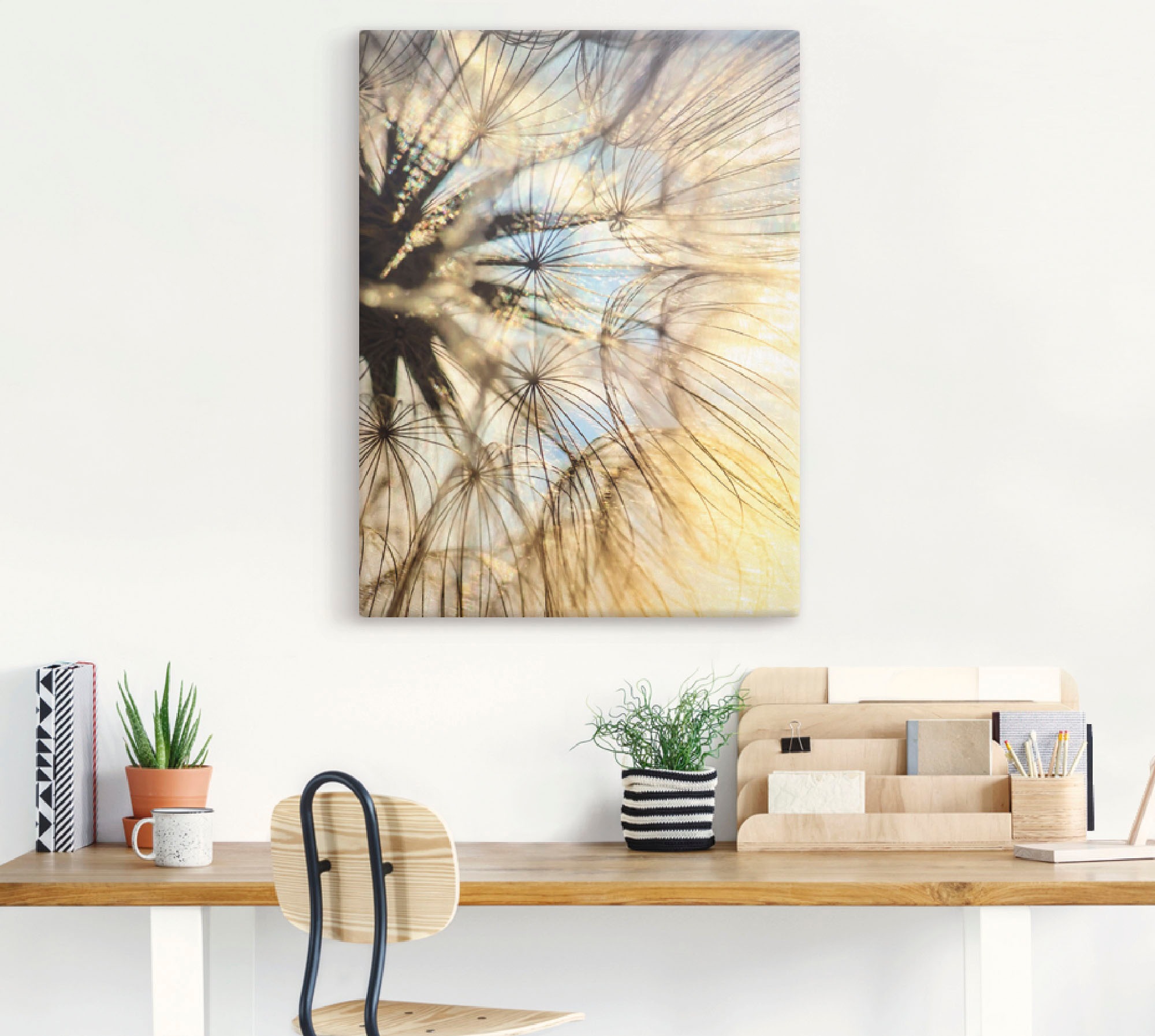 Artland Wandbild "Pusteblume Poesie" Blumen 1 Stk. tlg. auf Holzrahmen gesp günstig online kaufen