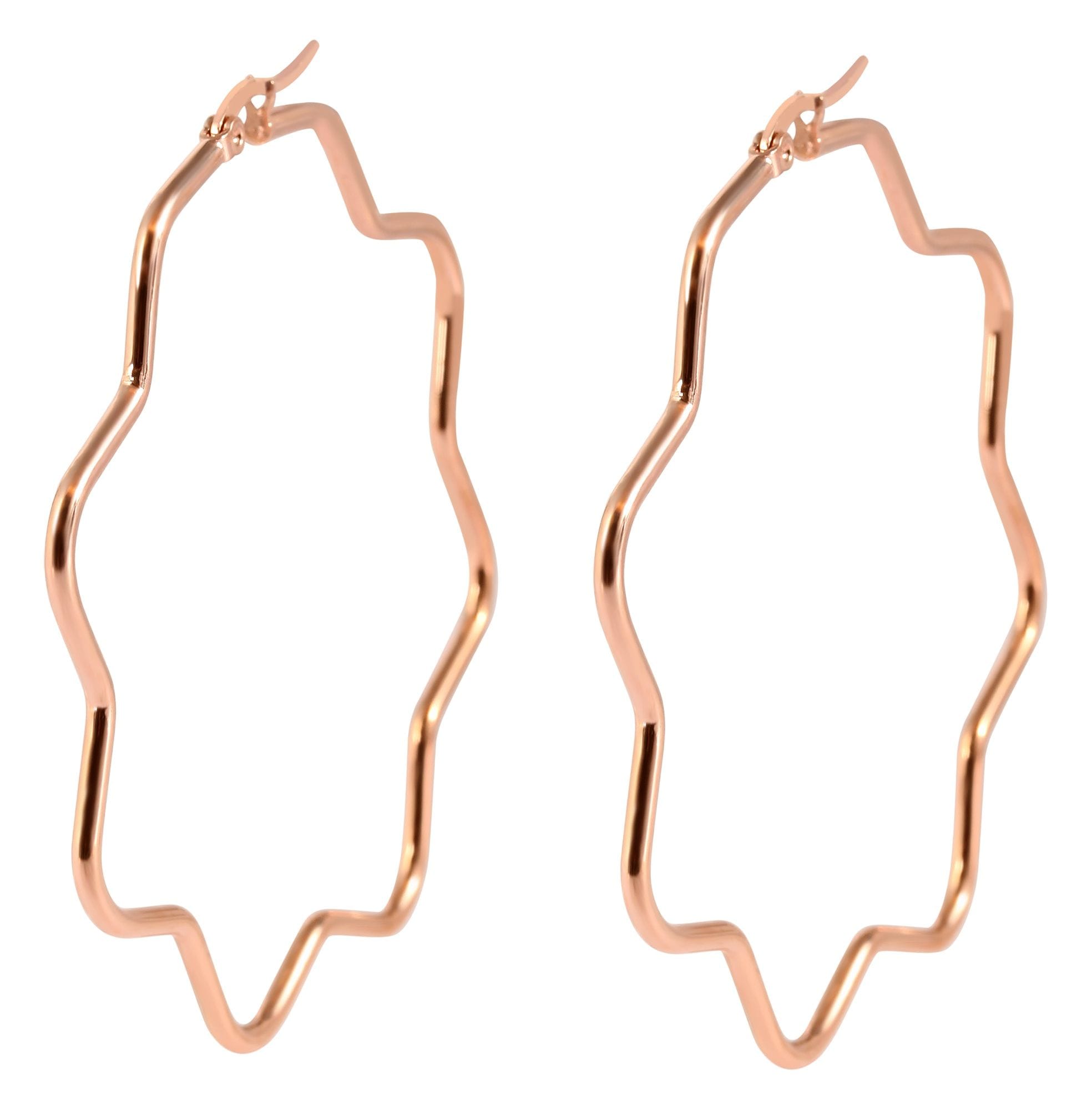 Adelia´s Paar Creolen »Damen Ohrringe – Creole Blume aus Edelstahl« Ein kleines Geschenk mit großer Wirkung