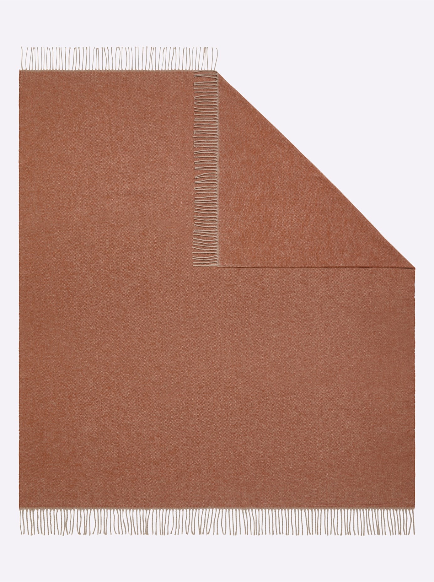 Wohndecke BIEDERLACK, B:130cm L:170cm, orange, 80% Baumwolle, 20% Polyacryl, Wohndecken