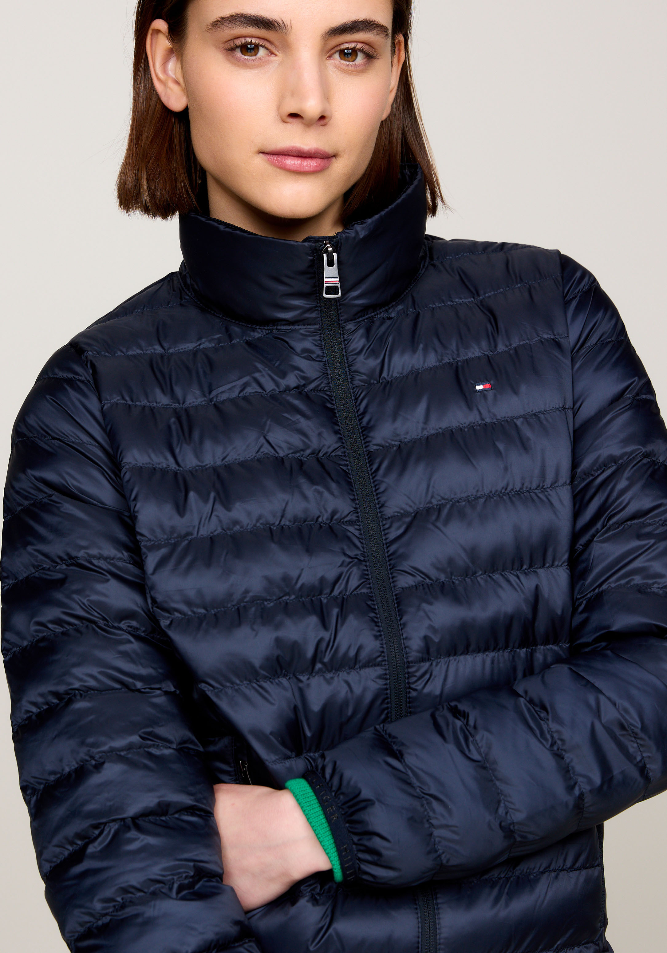 Thumbnail - Tommy Hilfiger Steppjacke "LW PADDED GLOBAL STRIPE JACKET" Global Serie TH WOMEN, mti Global Stripe an der Kapuze