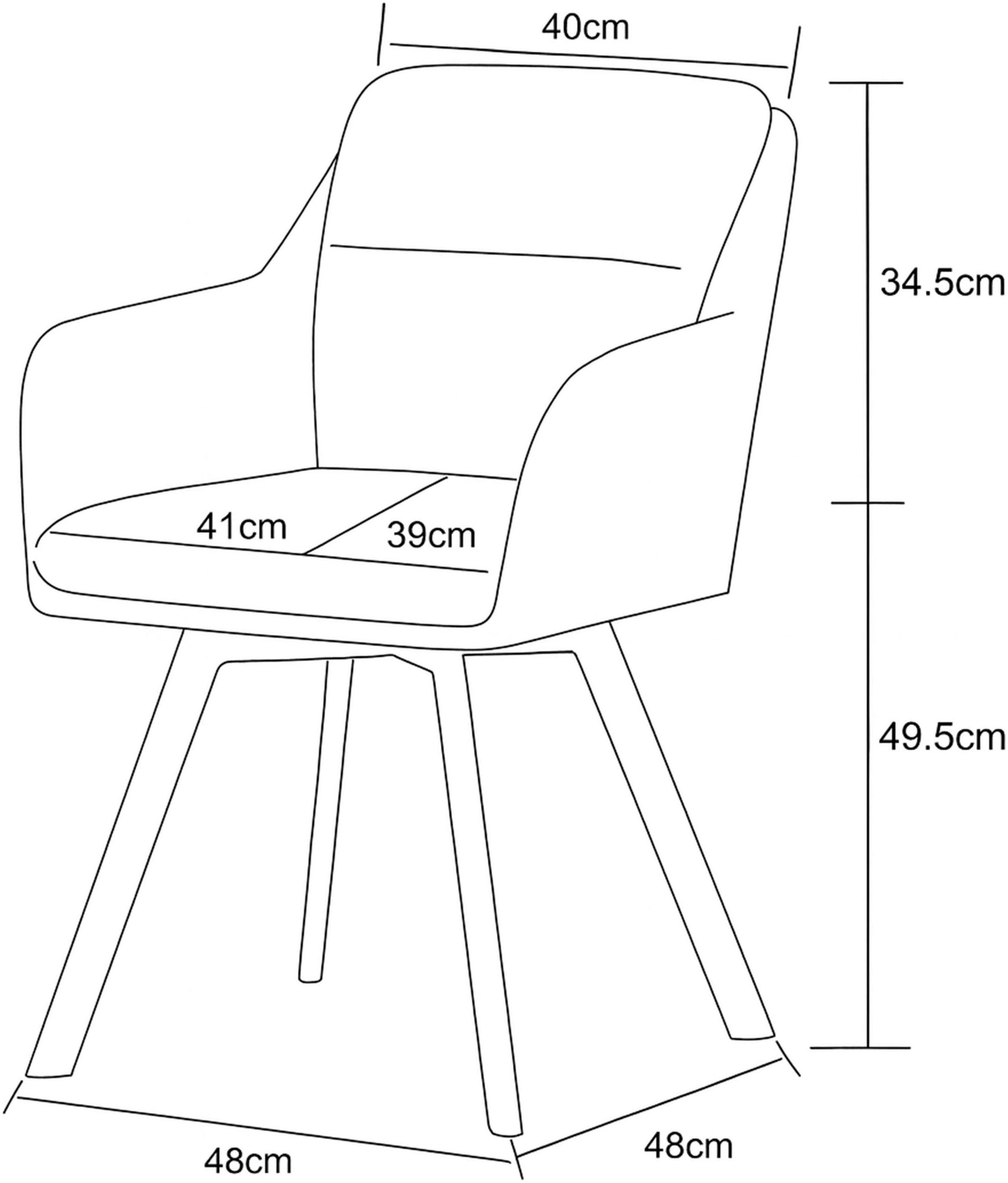 Home affaire Esszimmerstuhl »NEEPAWA, 2er Set, mit Metallgestell in matt schwarz« (Set) 2 Stk.in verschiedenen Farben, Belsatbarkeit pro Stuhl 120 kg
