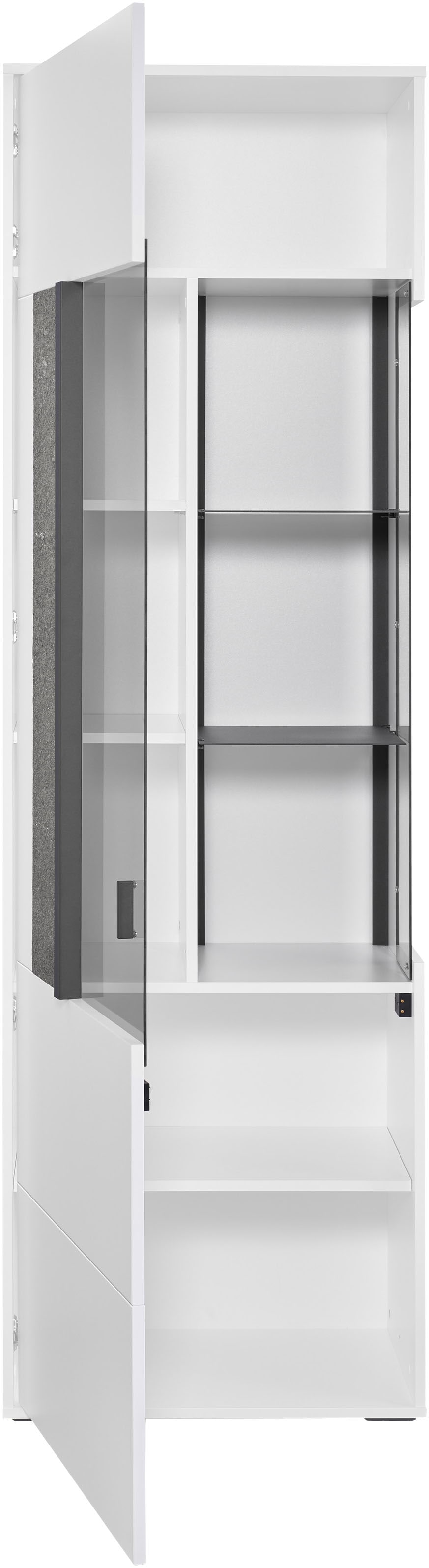 set one by Musterring Vitrine »Deltona«, mit Sandsteinelement, inkl. Beleuchtung, zwei Farben, B64 x H204 cm