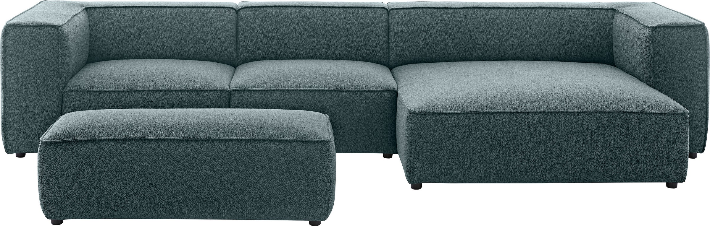 Hocker W.SCHILLIG "around-the-block", blau (blau o10), B:120cm H:39cm T:60cm, ROHLEDER Jacquard-Flachgewebe Q2 O10 (60% Polyacryl, 40% Polyester), Hocker, Hocker, mit eleganter Biese 3