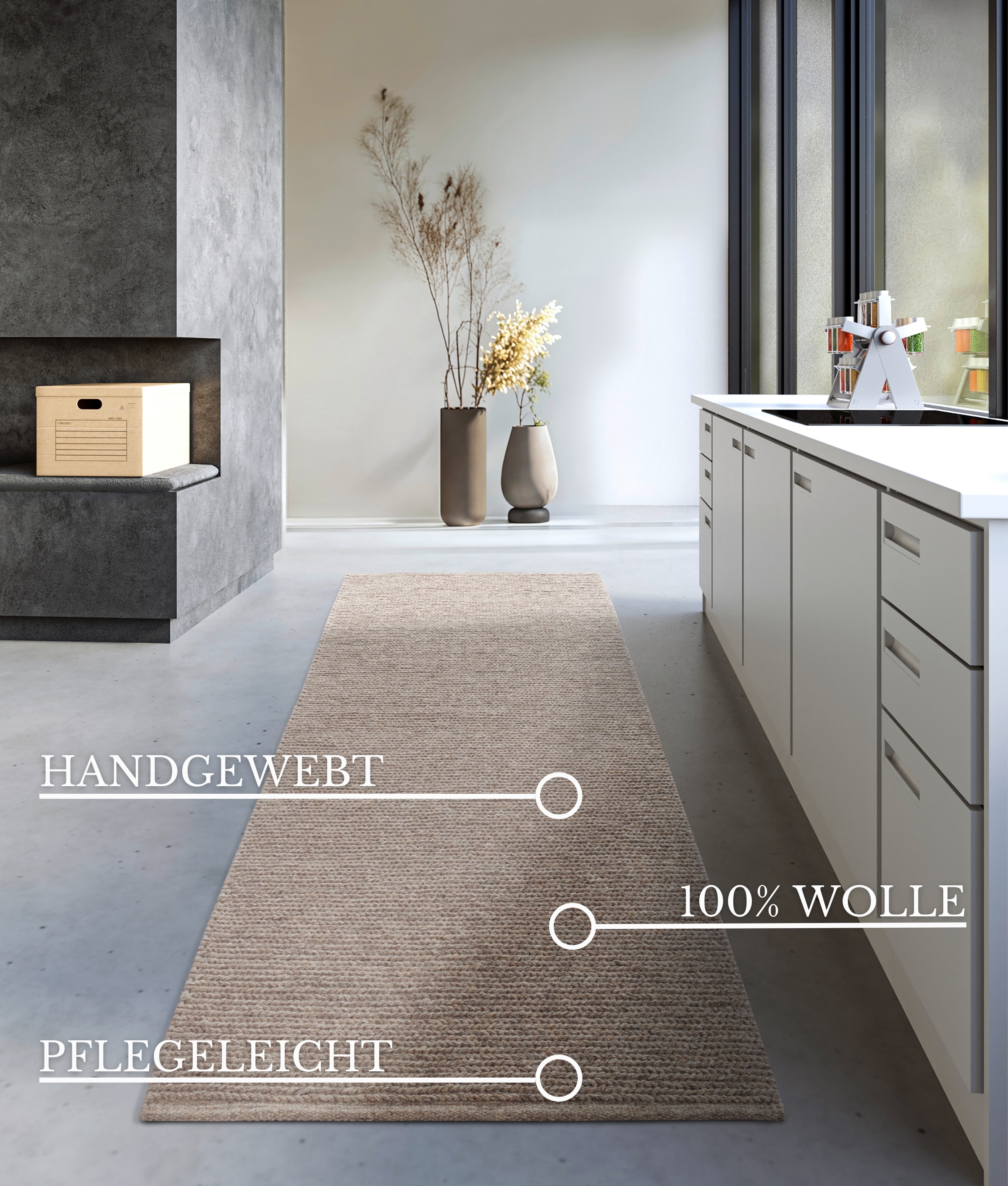 Villeroy & Boch Wollteppich »Francois«, rechteckig, 7 mm Höhe, in rund, oval, Läufer, handgewebt, Wolle, Wohnzimmer, Schlafzimmer