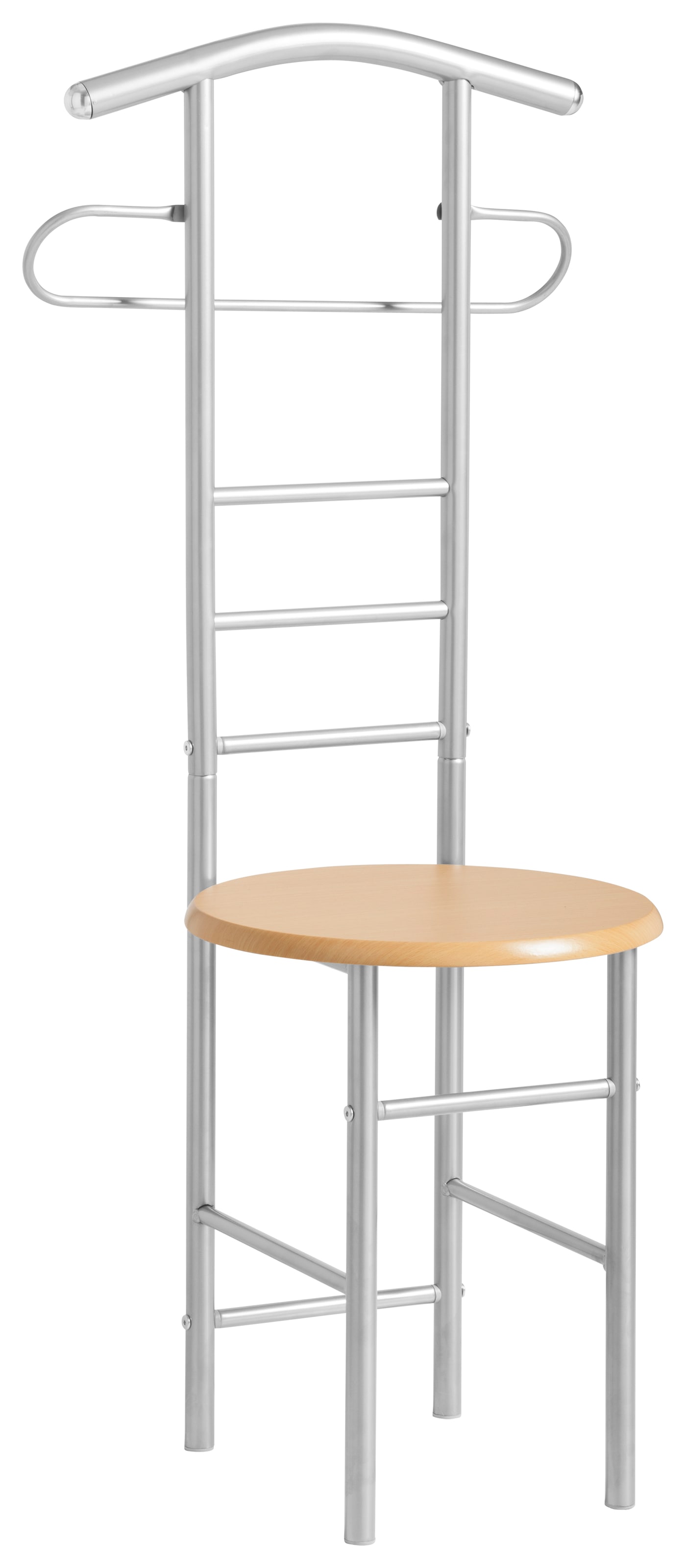 Herrendiener INOSIGN "TOPSELLER", silber (chrom, buchefarben), B:53cm H:118cm T:47cm, MDF, Metall, Herrendiener, Gesamthöhe: 118 cm, Sitzhöhe: 48 cm