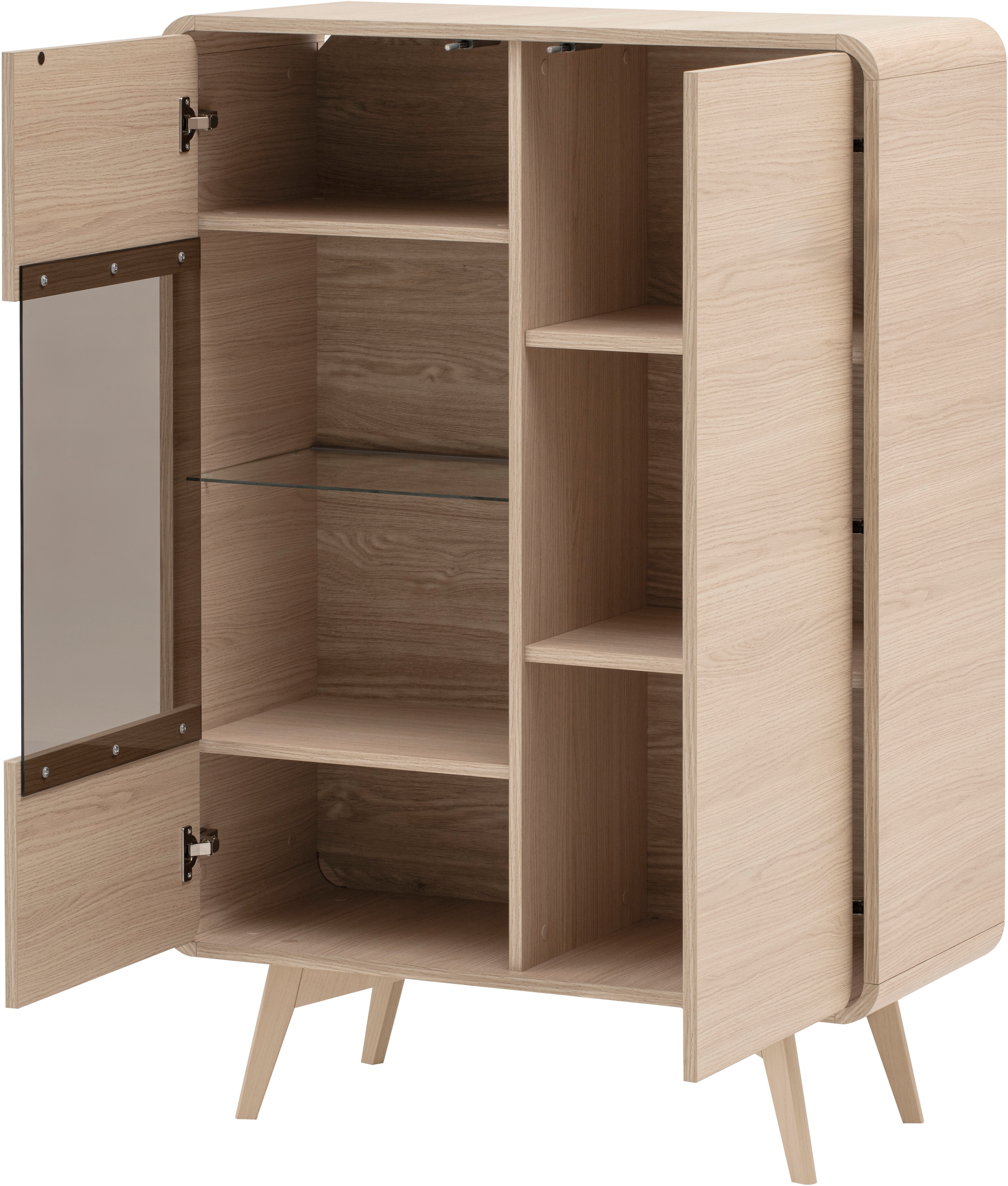 Home affaire Vitrine »Torsby, moderne Glasvitrine, Stauraumelement, Schrank« abgerundete Ecken, ausreichend Stauraum, vielseitig einsetzbar