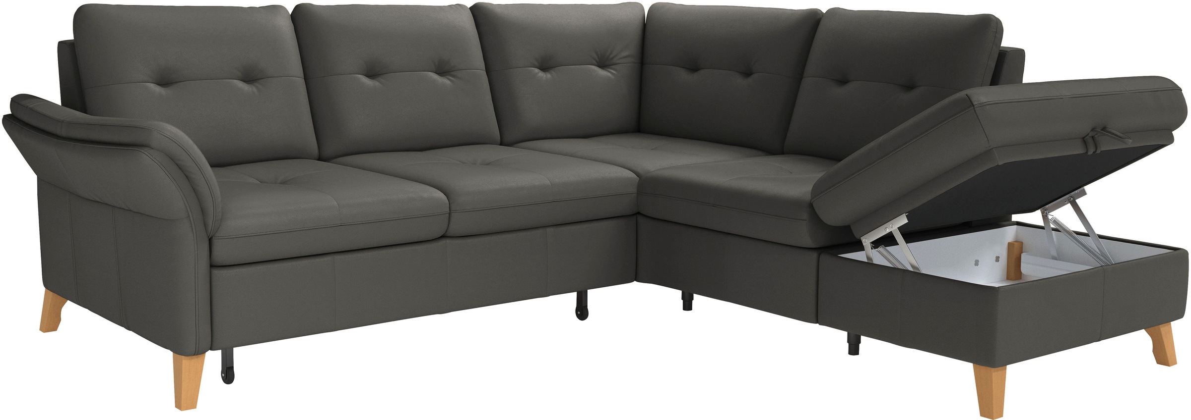 sit&more Ecksofa »Göteborg«, inkl. Sitztiefenverstellung, wahlweise mit Bettfunktion & Bettkasten