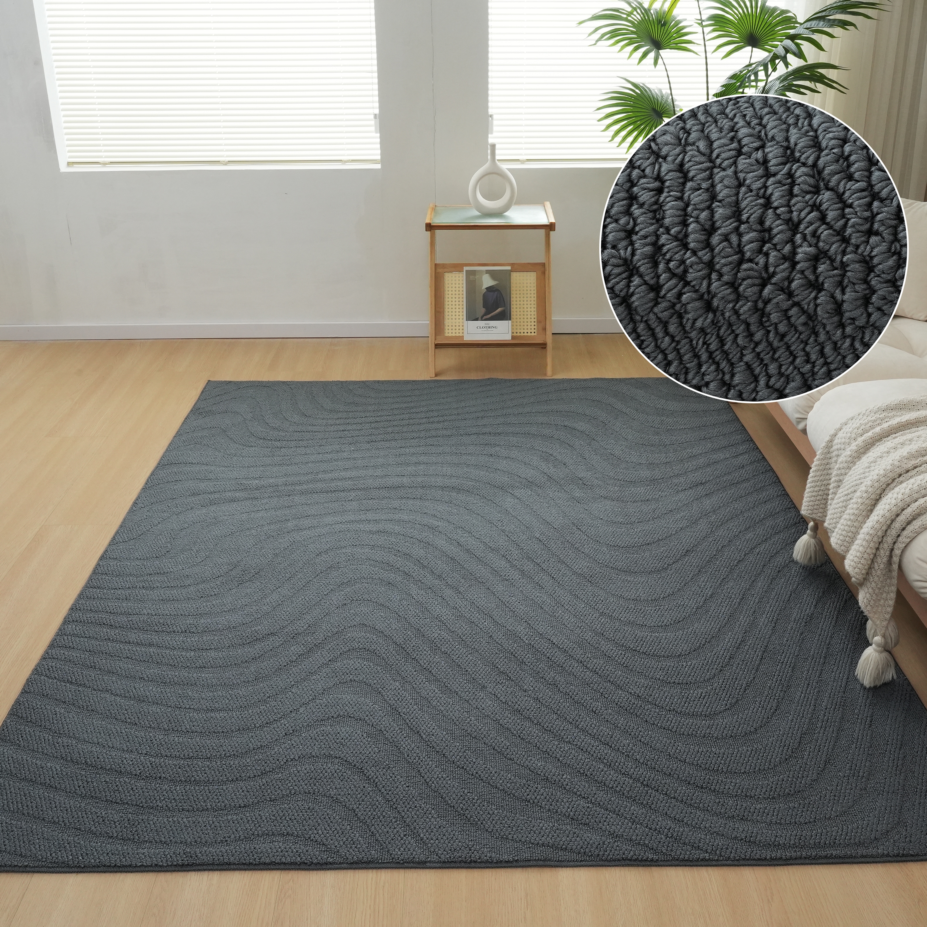 OTTO home Teppich "Jola Welle, Hoch-Tief-Design" rechteckig 12 mm Höhe Wellenmuster, Boho, Modern, 3D, Wohnzimmer, Schlafzimmer