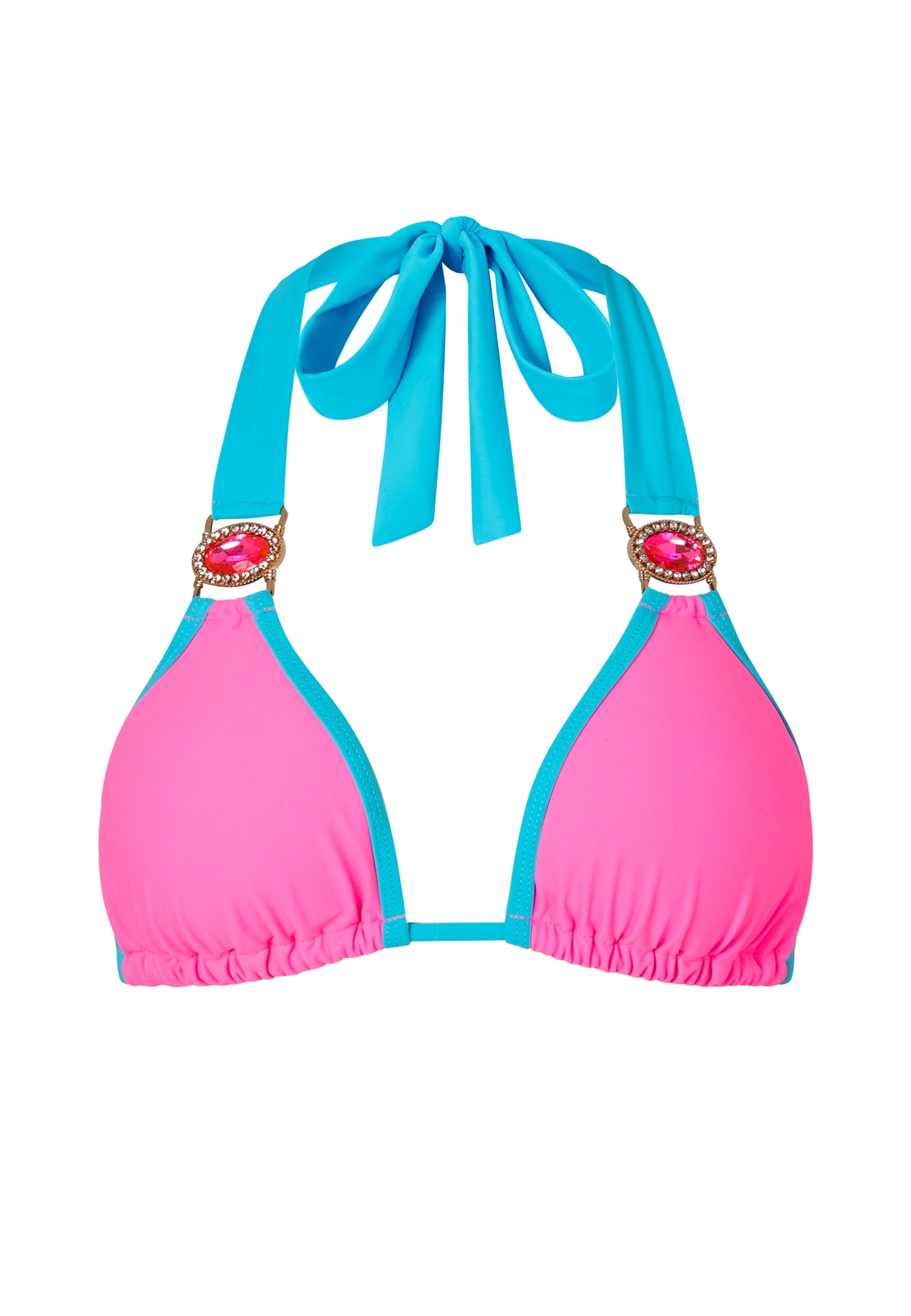 Moda Minx Triangel-Bikini-Top »Amour«, (1 St.), mit stilvollem Kontrast-Design und Steinbesatz