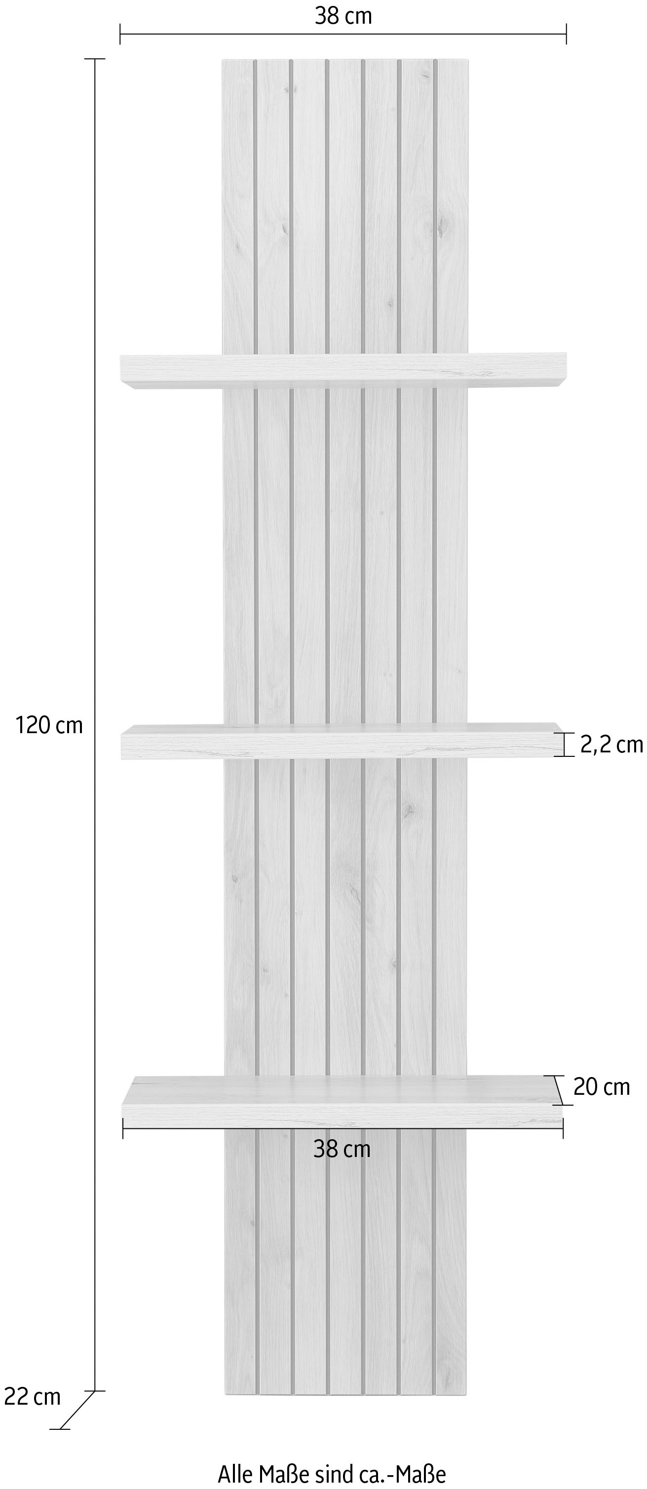 Innostyle Wandregal »Core, Wandpaneel Maße B/H/T 38x120x22 cm«, (1 St.), Wandpaneel mit 3 Böden