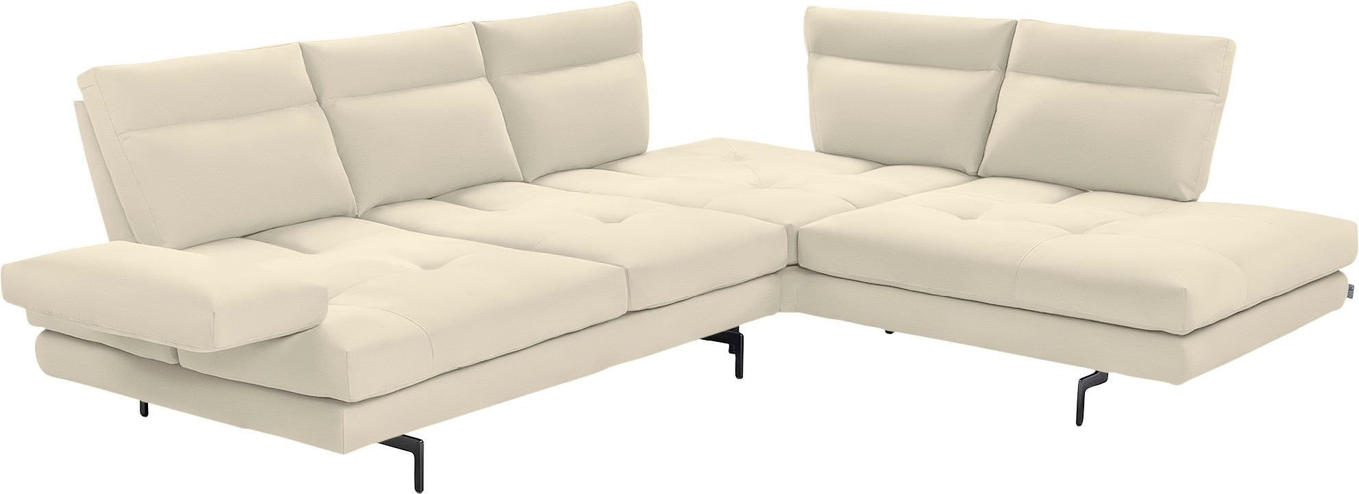 CALIA ITALIA Ecksofa »Toby Wing, L-Form, Designsofa mit sensationellem Sitzkomfort«, Sitztiefenverstellung, funktionale Ecke, Füße in schwarz matt