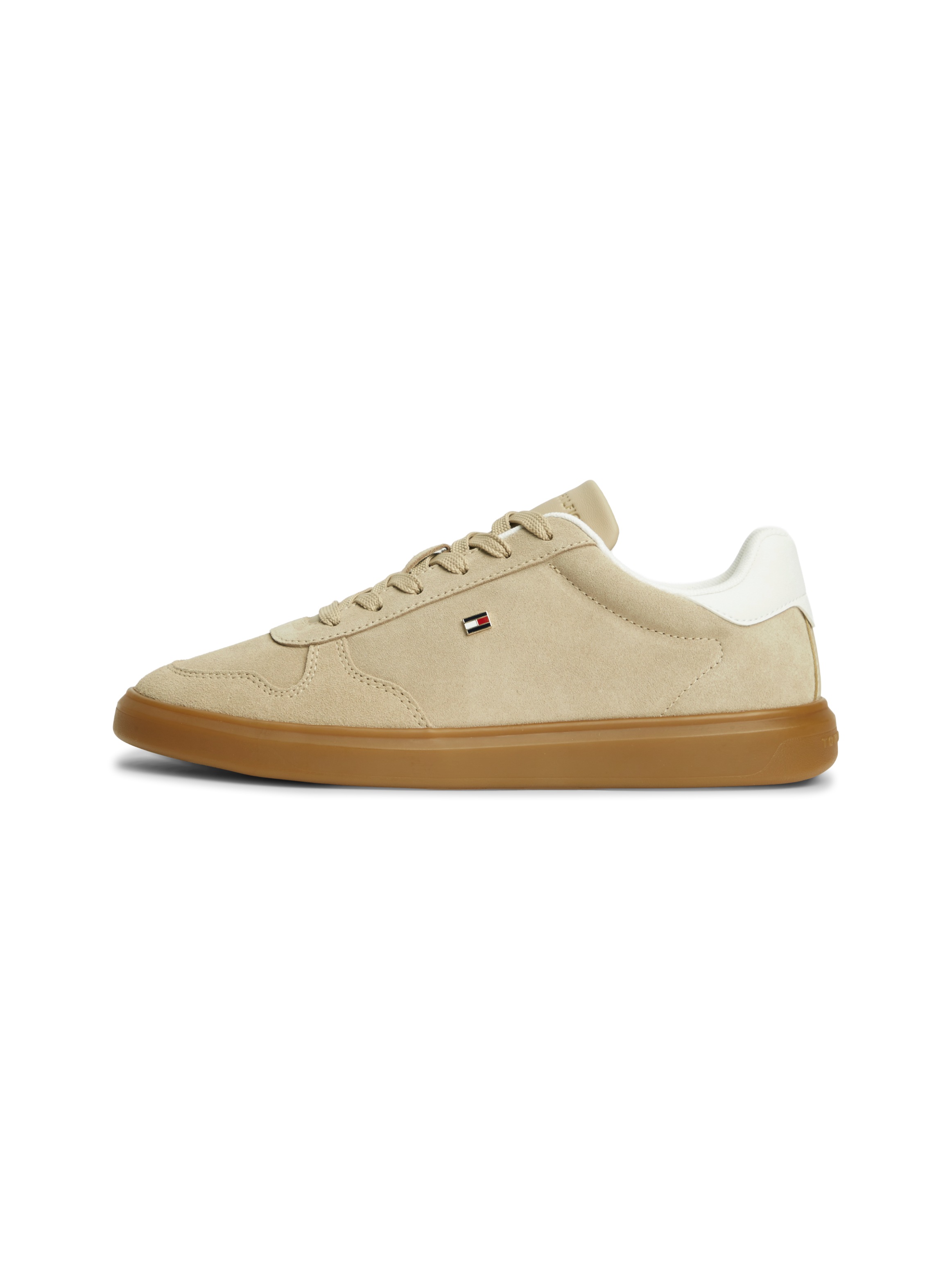 Tommy Hilfiger Plateausneaker »TH ICON COURT LIGHT SUEDE«  Freizeitschuh, Halbschuh, Schnürer mit Kontrastbesatz