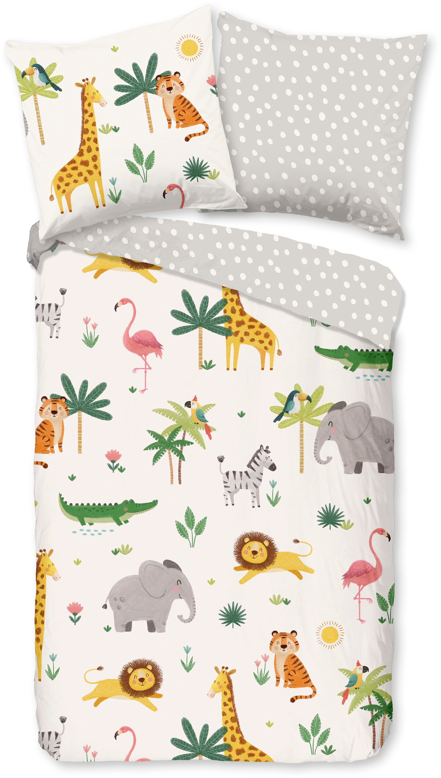 good morning Kinderbettwäsche »Artis« 2 Baumwolle, Renforcé, Wendeoptik, Kind, Baby, Tiere