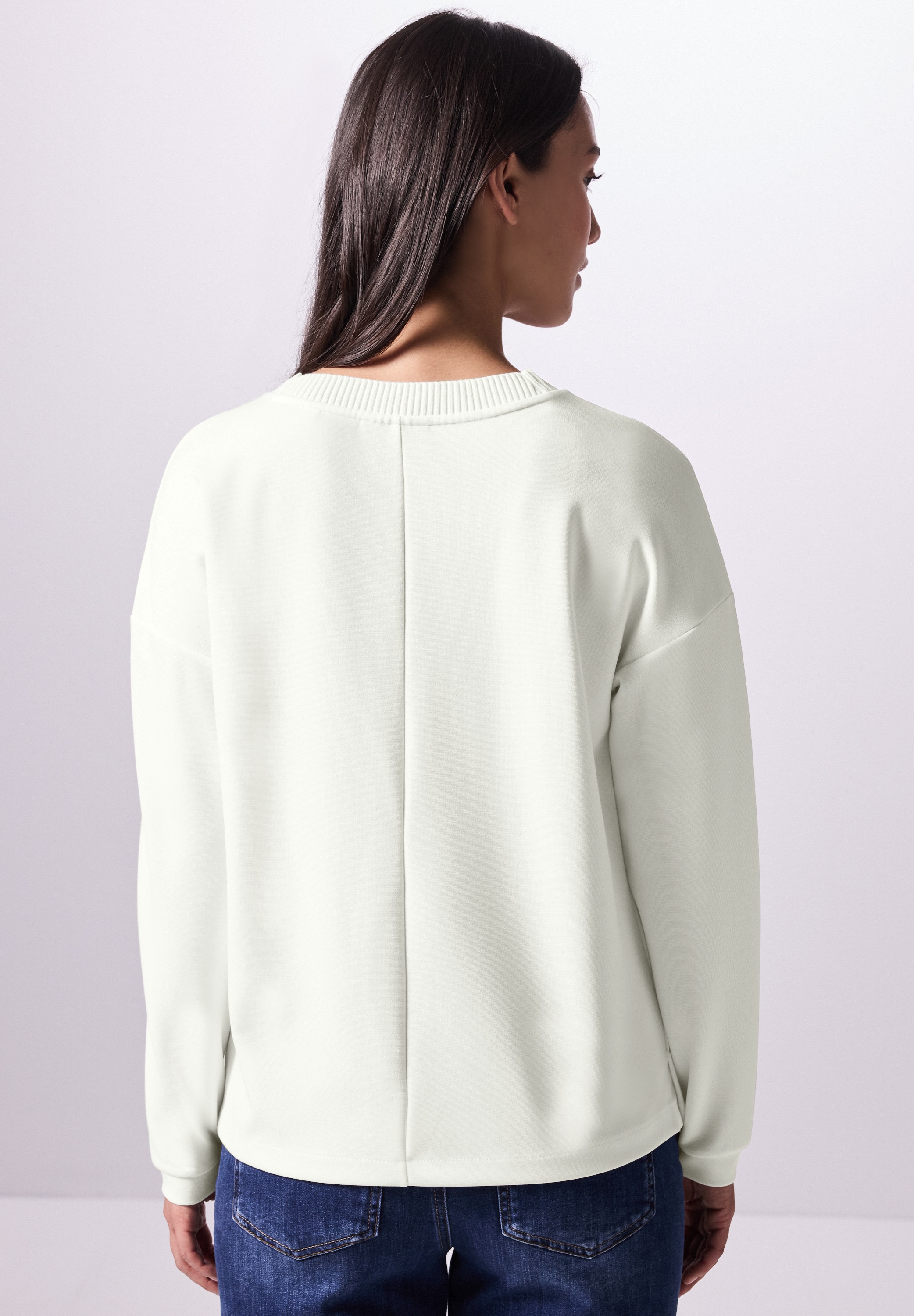 STREET ONE STUDIO Langarmshirt, aus elastischem Materialmix