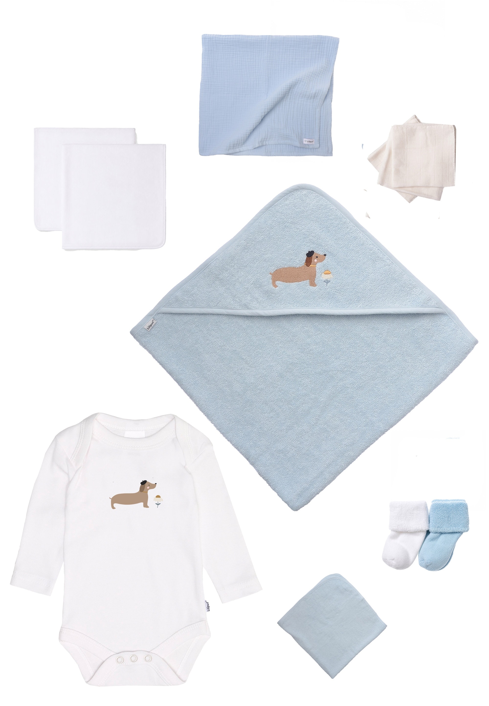 Liliput Erstausstattungspaket »Dackel« 10 mit Baby-Body und Badetuch