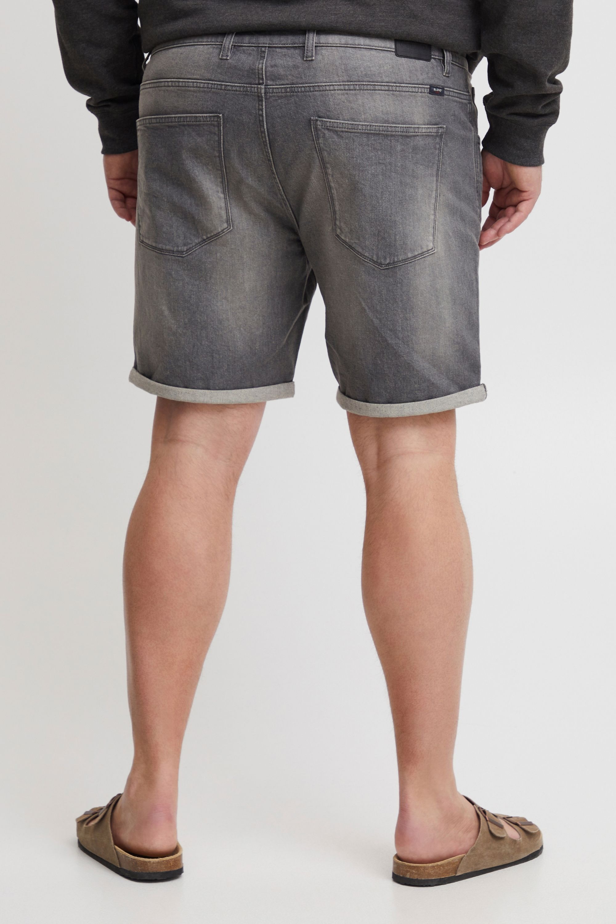 Jeansshorts BLEND "BHJoel Big & Tall", Herren, Gr. 6XL, US-Größen, light grau denim, Web, 98% Baumwolle, 2% Elasthan, unifarben, regular fit kurz, Jeans Jeansshorts, Stilvolle 5-Pocket-Jeansshorts in großen Größen 3