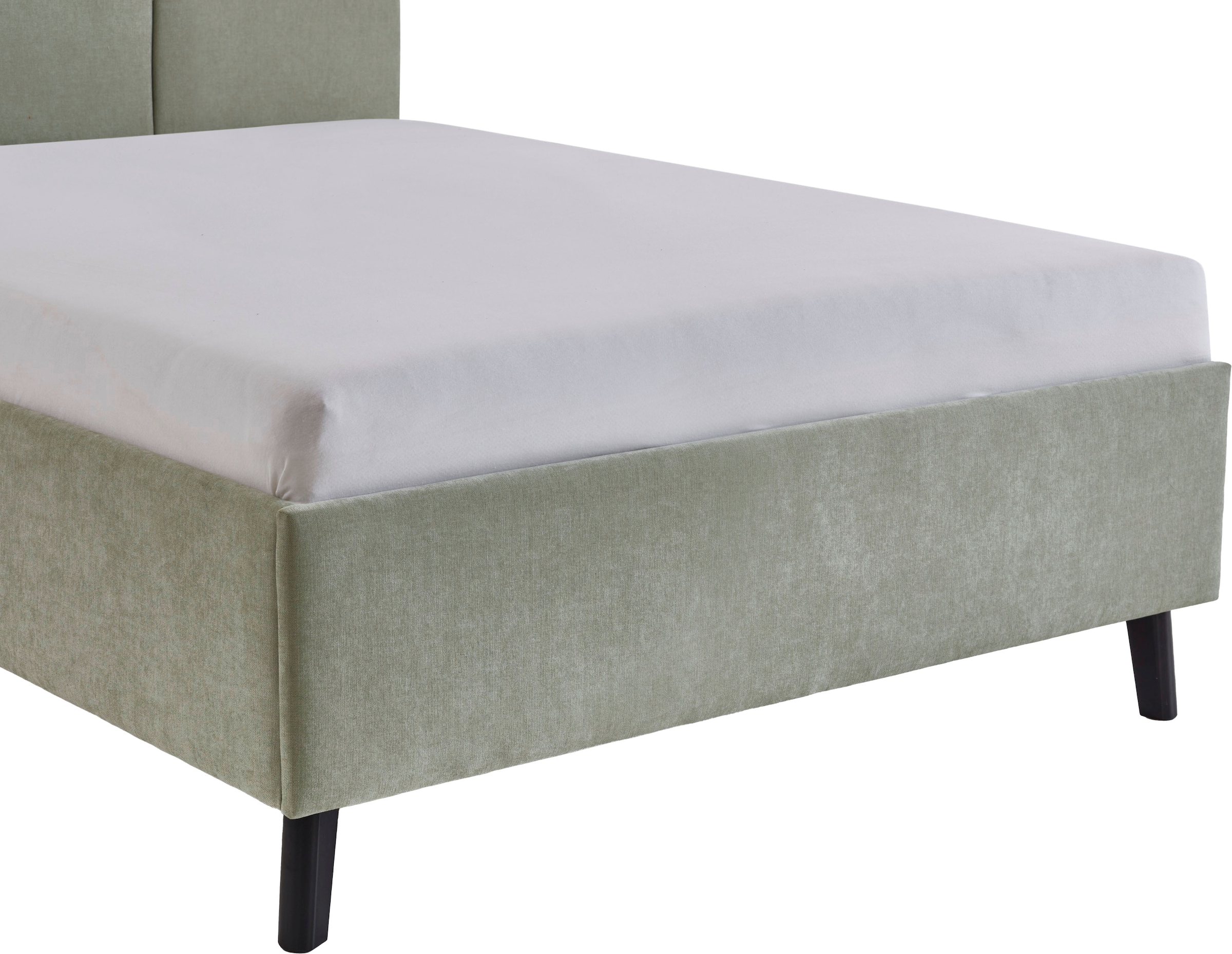 meise.möbel Polsterbett »Piano, in verschiedene Farben und Breiten erhältlich« wahlweise mit schwarzem oder eichefarbigem Holzfuß