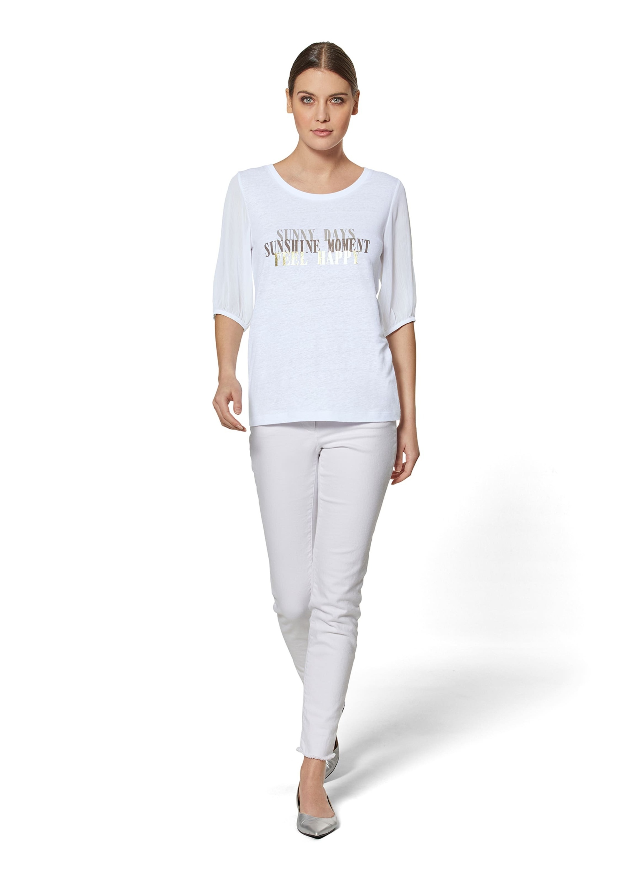 MADELEINE Kurzarmshirt »Shirt Bedrucktes Rundhals-Shirt mit Chiffon-Ärmeln«