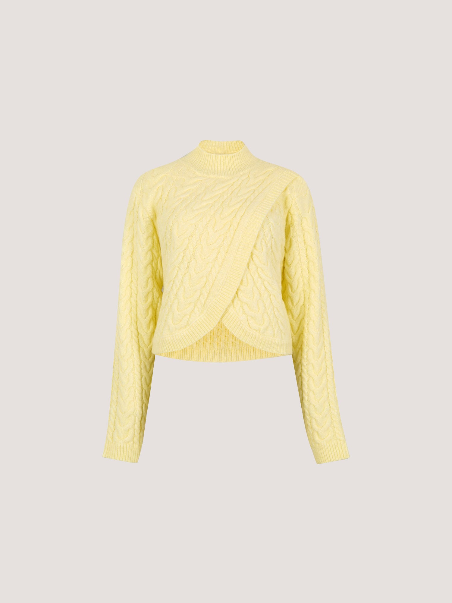 Apricot Strickpullover »Pullover« mit Wickelausschnitt und Zopfmuster