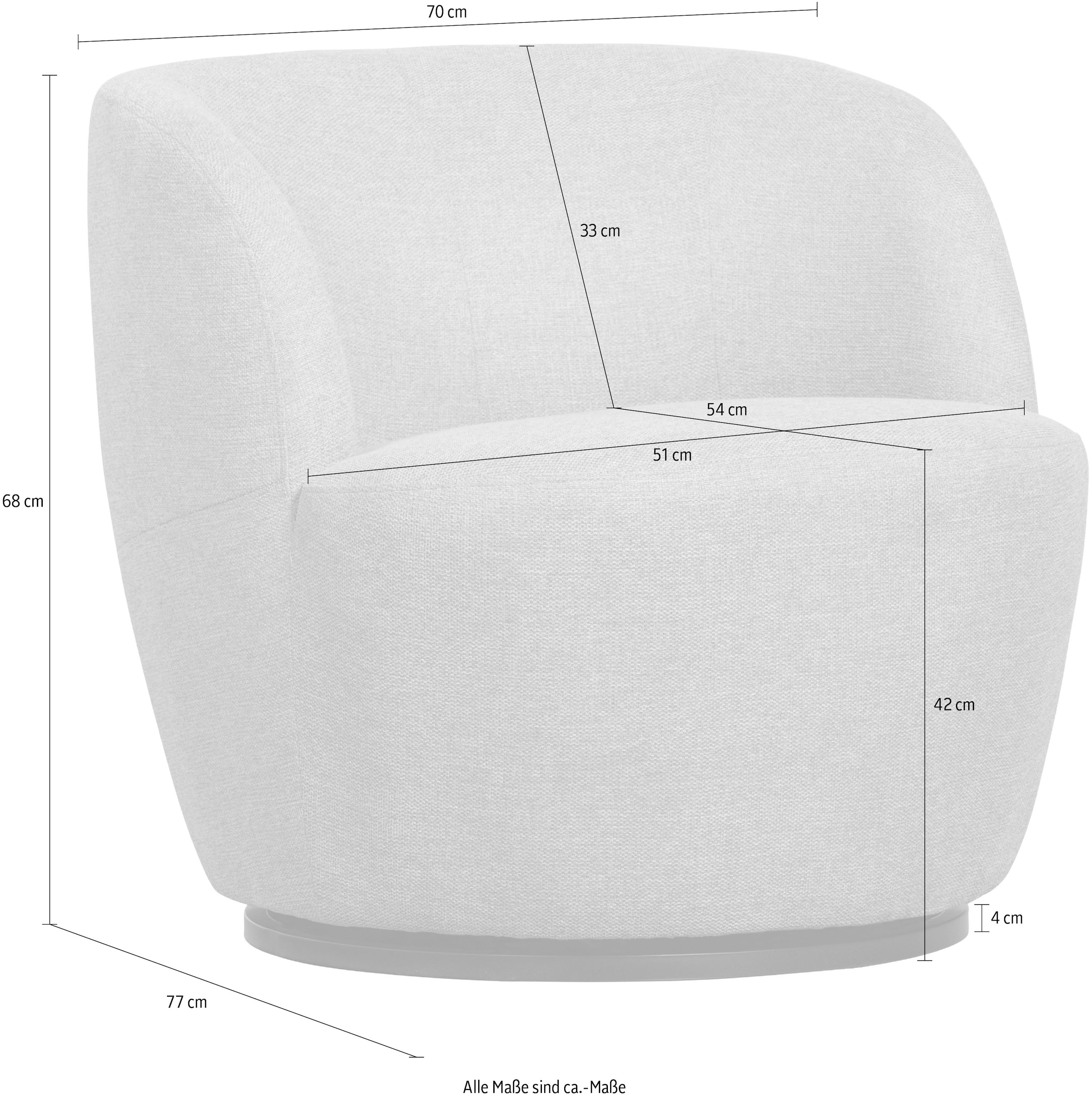 WOOOD Drehsessel »Serra Mischgewebe Bezug mit Drehmechanismus H 68 x B 70 x T 77 cm« Geringe Verschleißfestigkeit, Tragkraft 120 kg, vollständig montiert