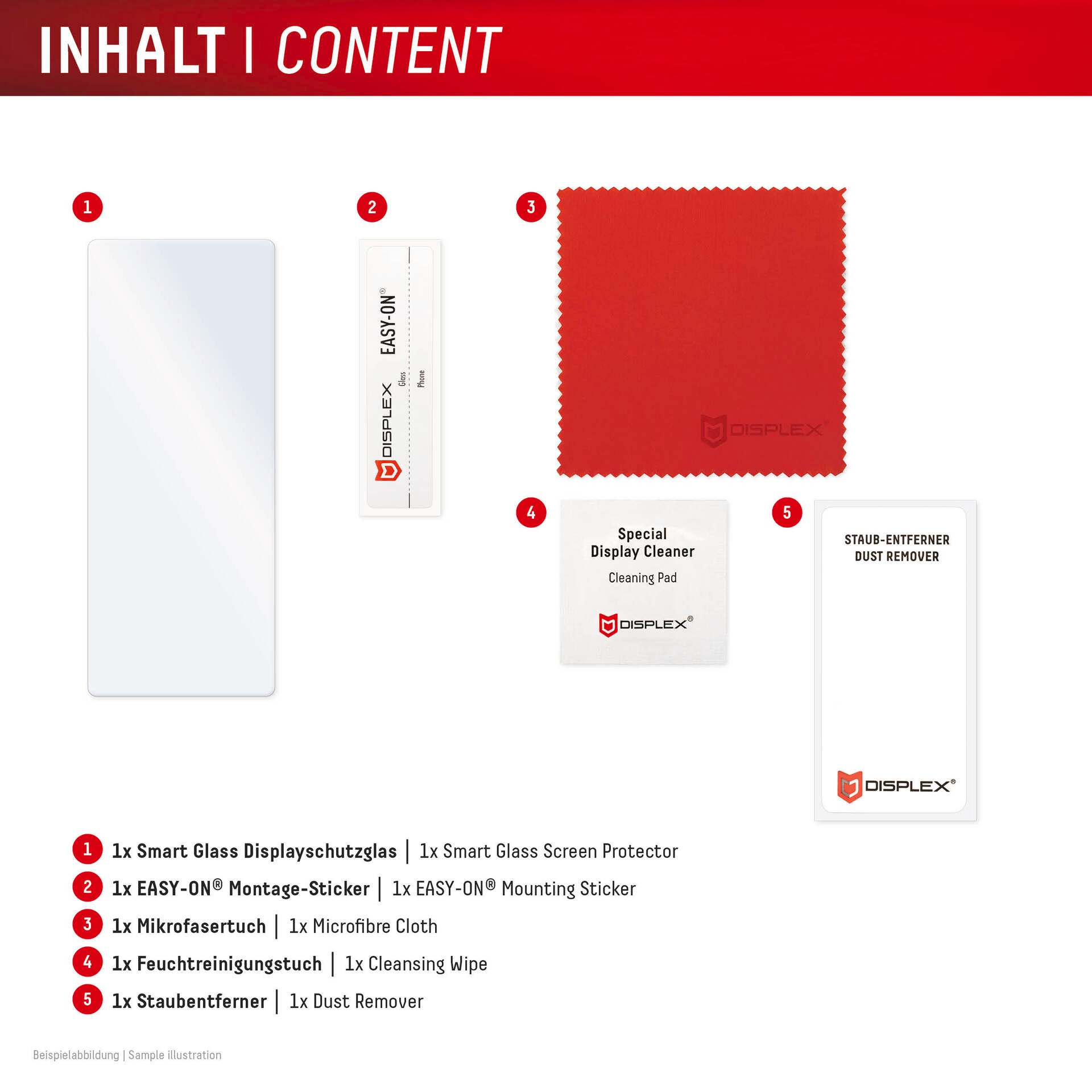 Displex Displayschutzglas »Smart Glass«, Displayschutzfolie, Schutzfolie, Bildschirmschutz, kratz- & stoßfest