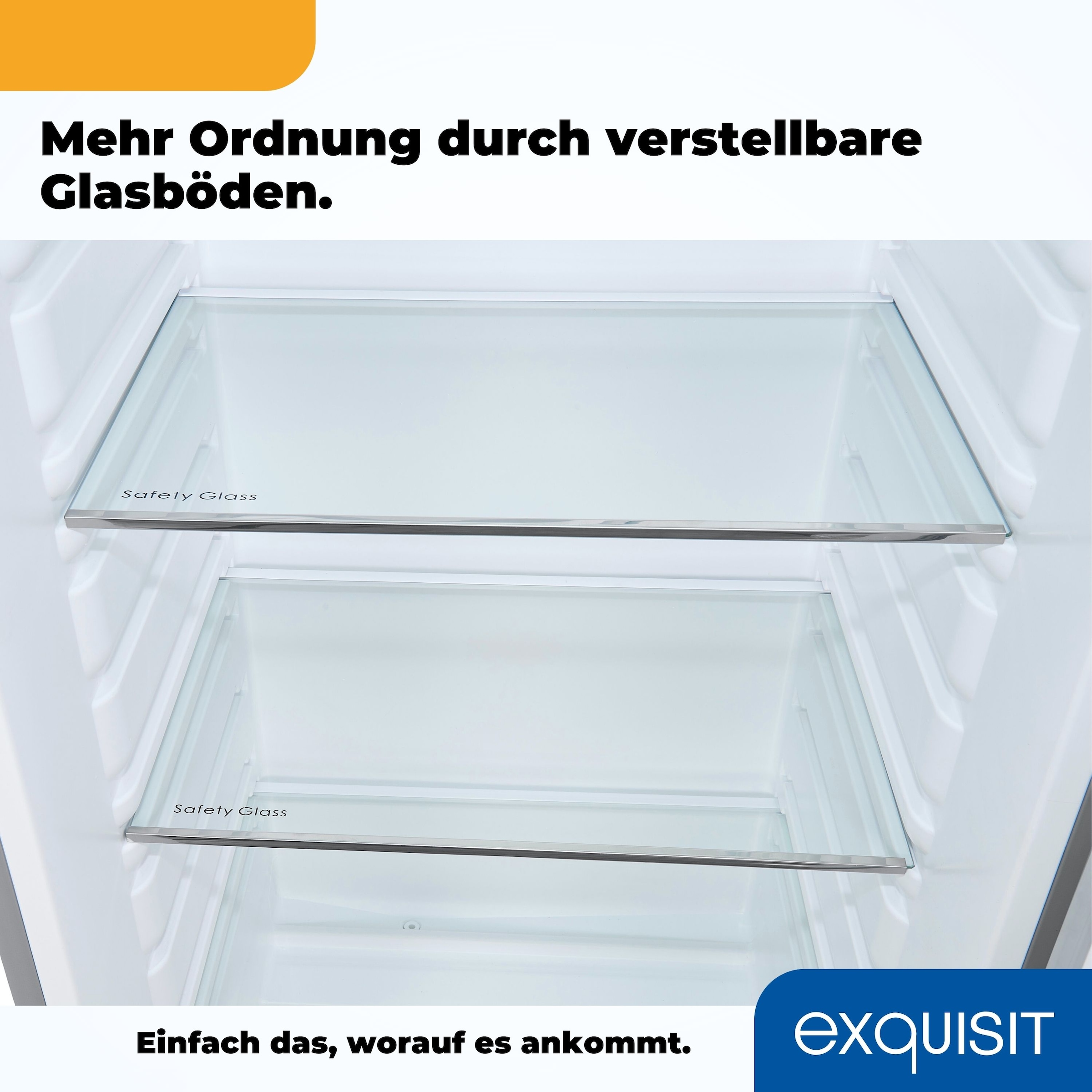 exquisit Kühlschrank »KS350-V-H-040E inoxlook«, 331 L Volumen