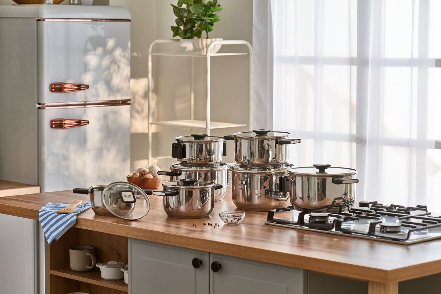 RESTO Kitchenware Kochtopf »Anser, energiesparend und spülmaschinenfest, im Geschenkkarton« 2 Stk. tlg. Edelstahl 18/10