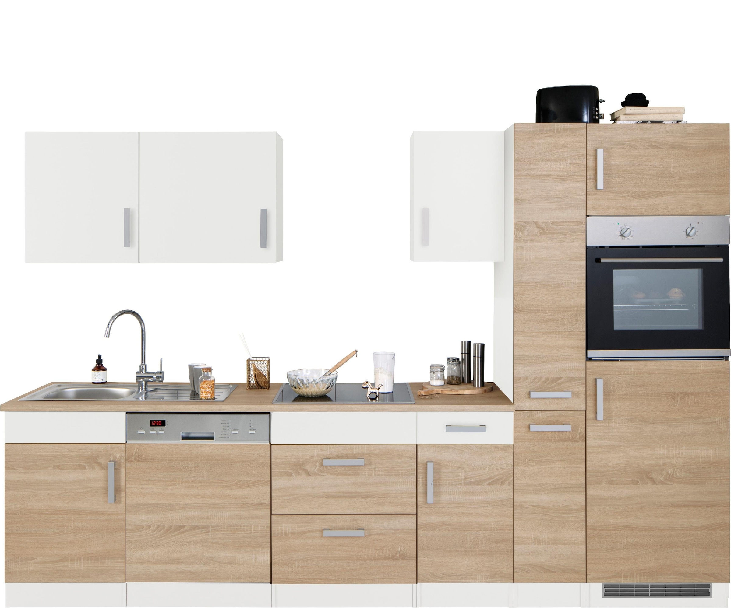 HELD MÖBEL Küchenzeile »Gera«, mit E-Geräten, Breite 300 cm
