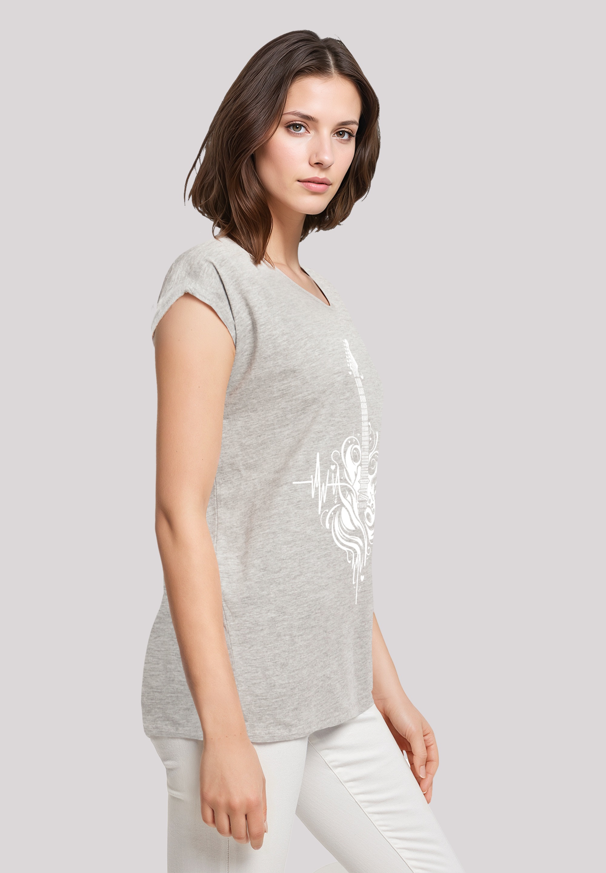 F4NT4STIC T-Shirt »Gitarre Herzschlag«, Premium Qualität
