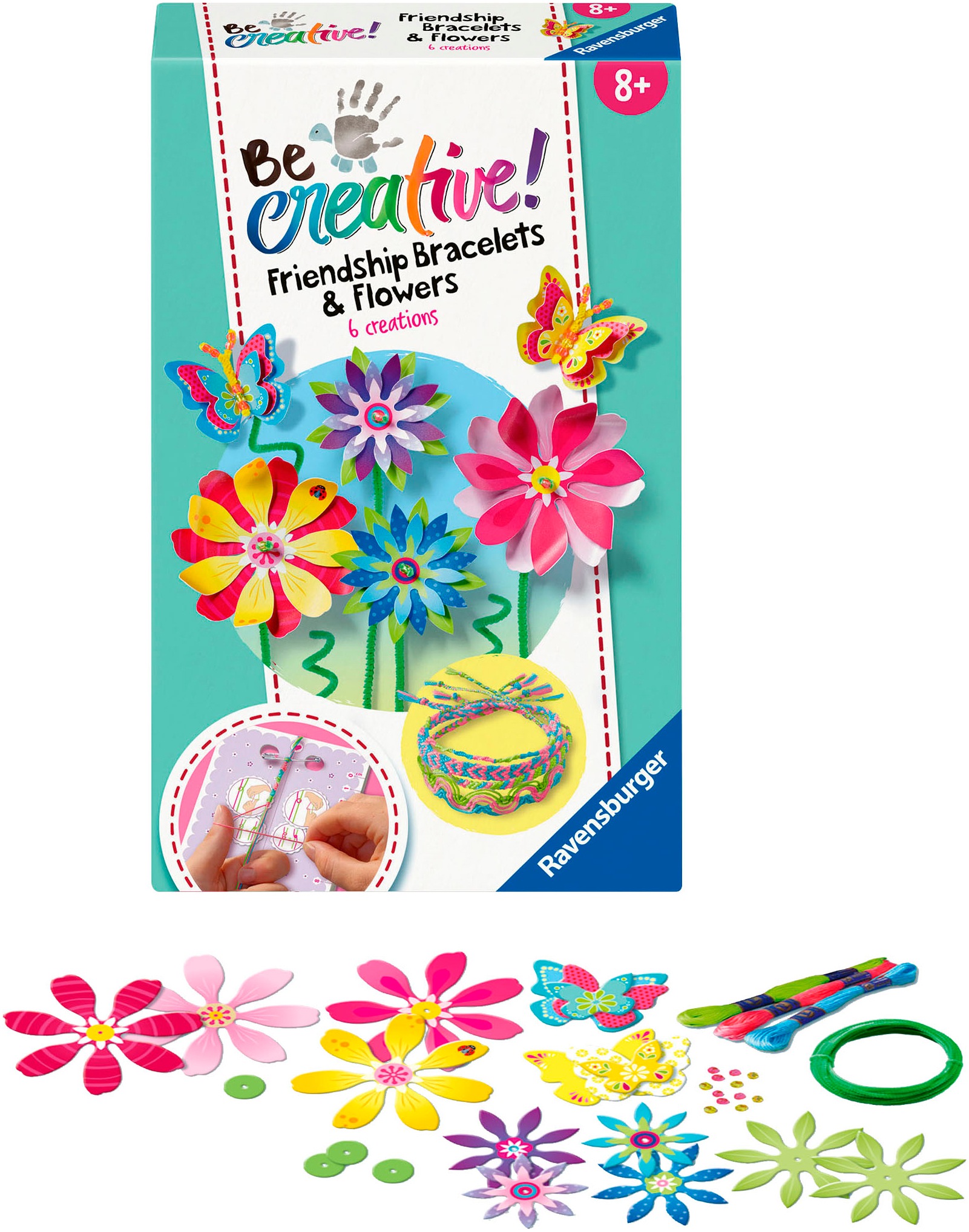 Ravensburger Kreativset »BeCreative Mini - Freundschaftsbändchen & Blumen«, Made in Europe