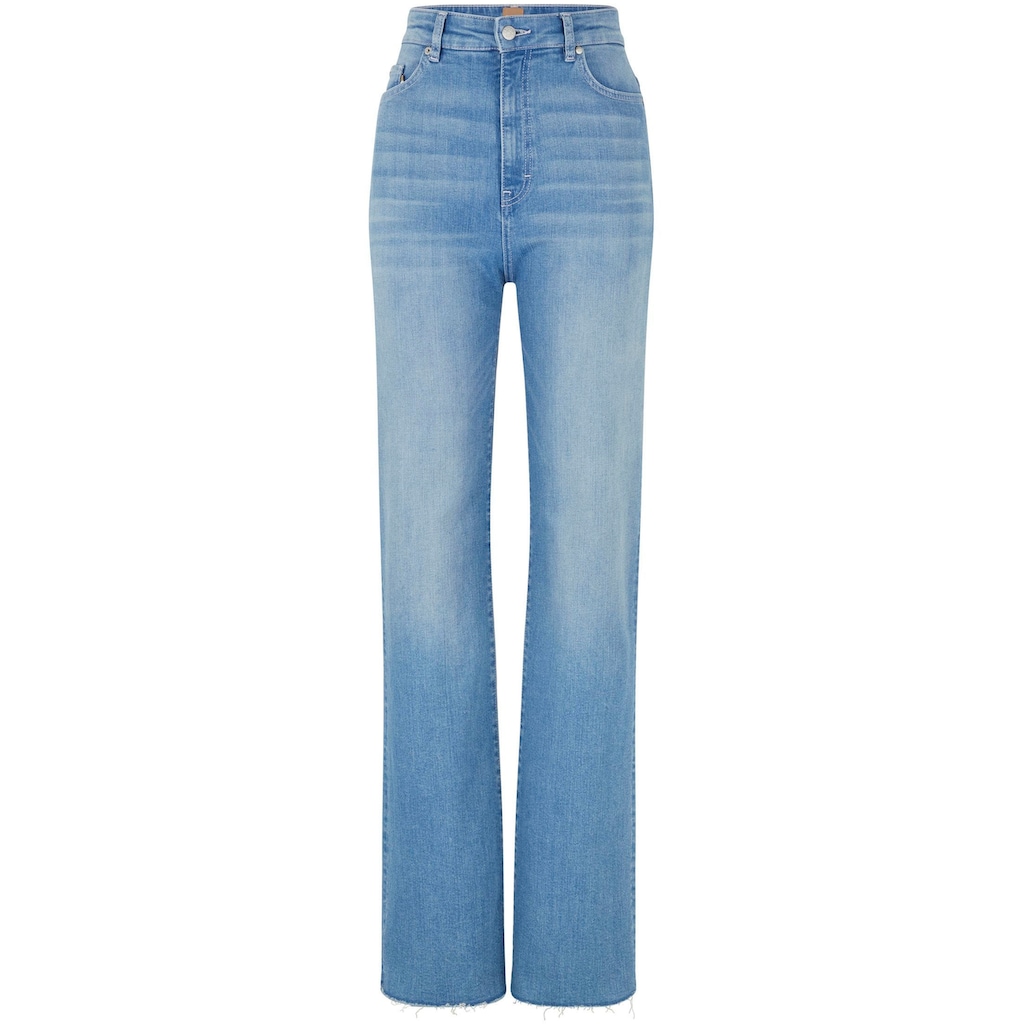 BOSS ORANGE High-waist-Jeans »MARLENE WIDE HR 1.1 10246843 01« mit authentischer Waschung