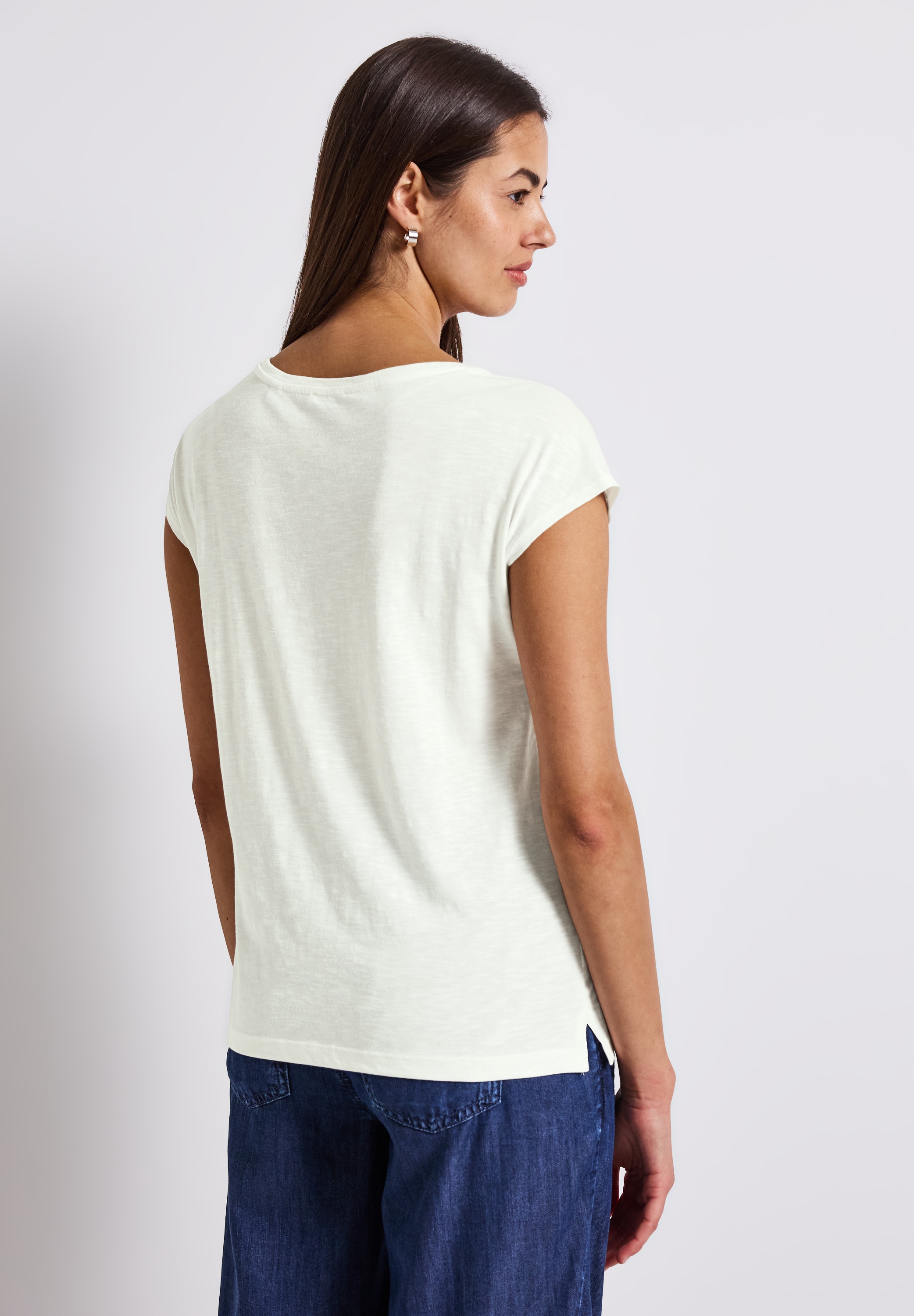 STREET ONE T-Shirt, mit Materialmix