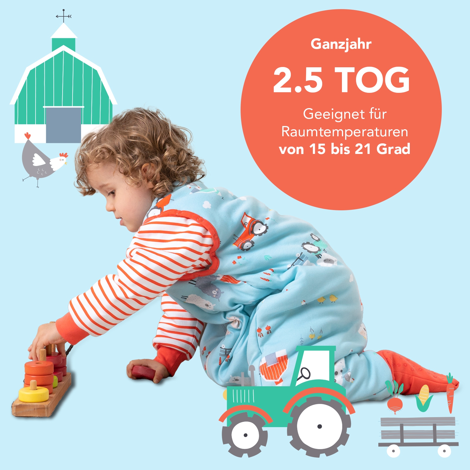 Schlummersack Babyschlafsack »Schlafsack mit Füßen 2.5 Tog«