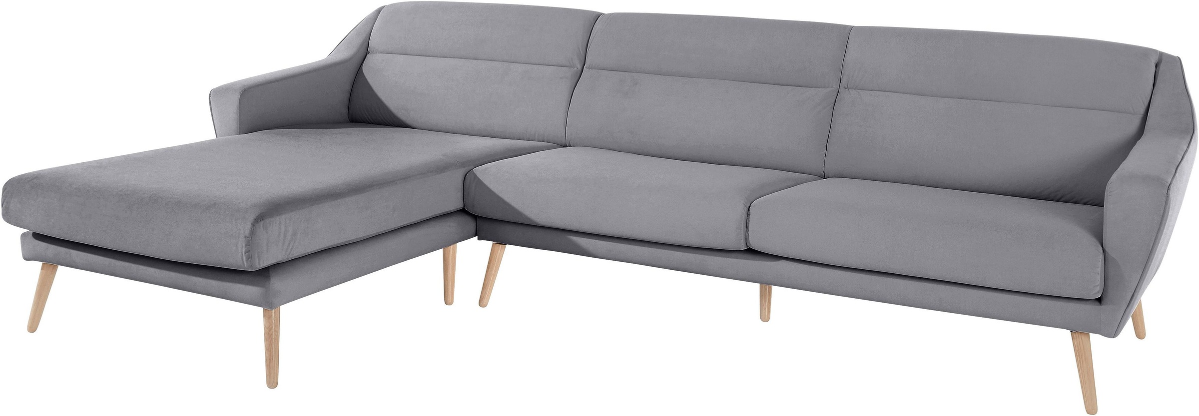 OTTO home Ecksofa "Bille L-Form" mit Naht im Rückenkissen und Beinen aus Ei günstig online kaufen