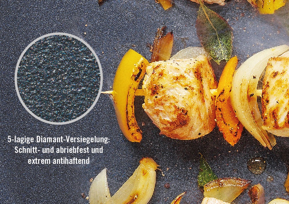 WOLL MADE IN GERMANY Pfannen-Set »Diamond Lite mit Deckel« Aluminiumguss Set, 4 Stk. tlg. Abnehmbarer Stiel, Antihaftbeschichtet