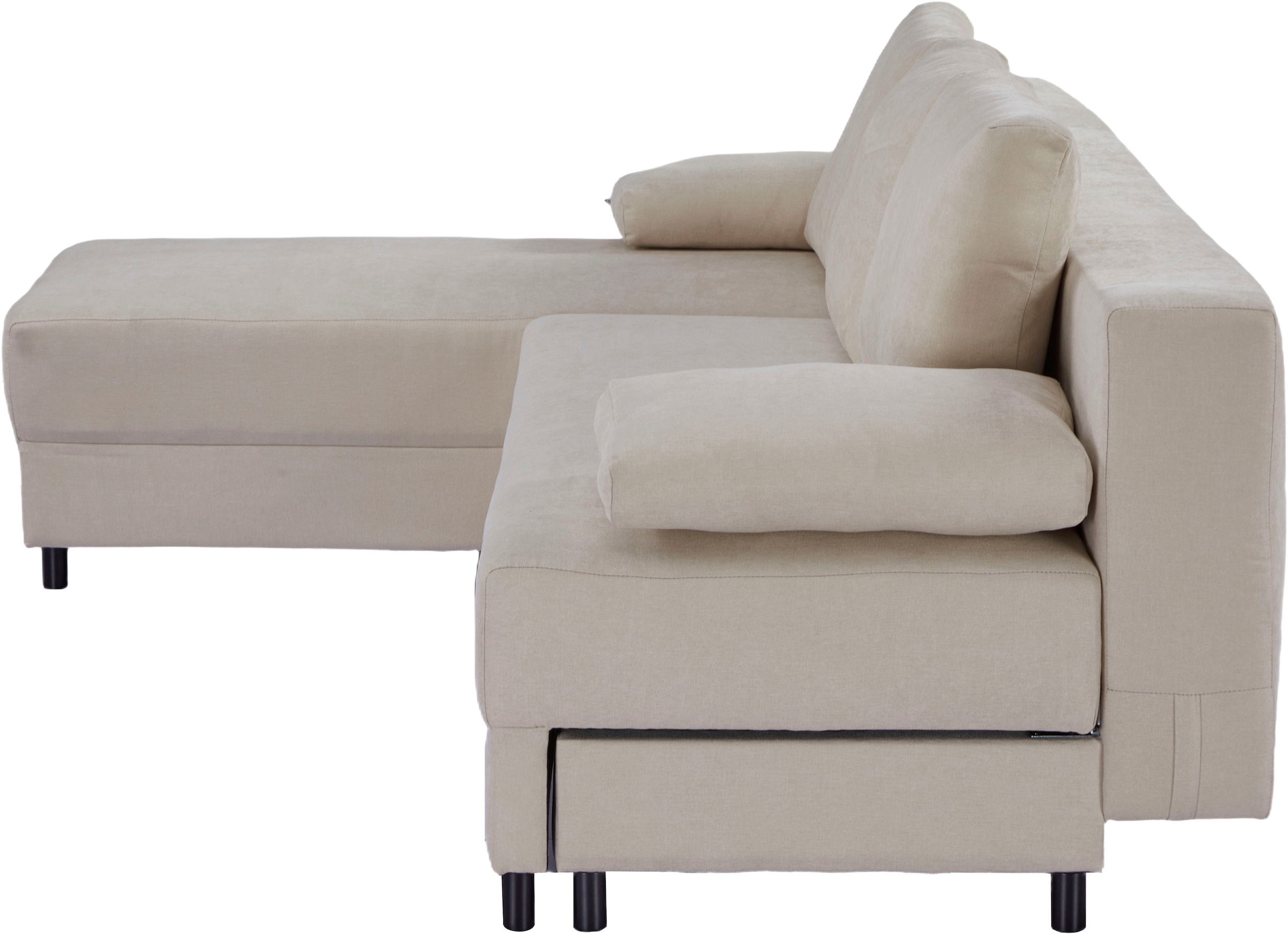OTTO home Schlafsofa »ONNIKO Ecksofa L-Form, Breite: 240 cm, Feinstruktur-Bezug« mit Bettfunktion & Bettkasten (Liegefläche 120 cm / 240 cm)