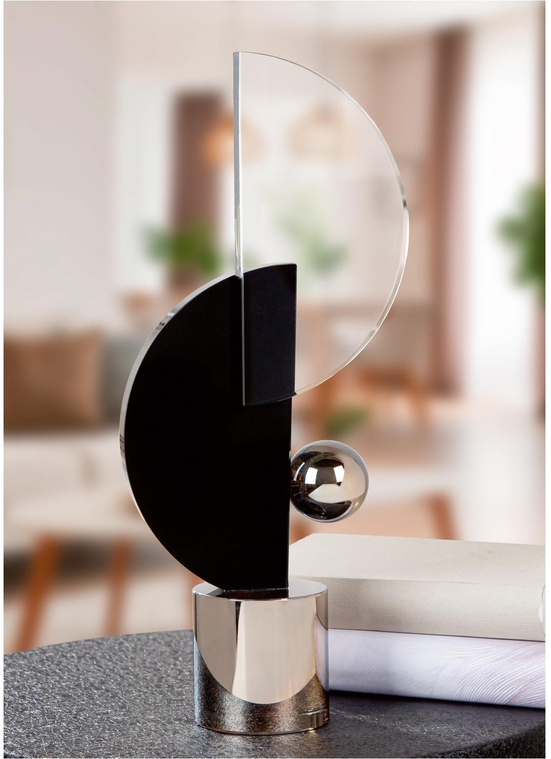 GILDE Skulptur »Glass Art, Skulptur, "Hakura", Glas, schwarz«