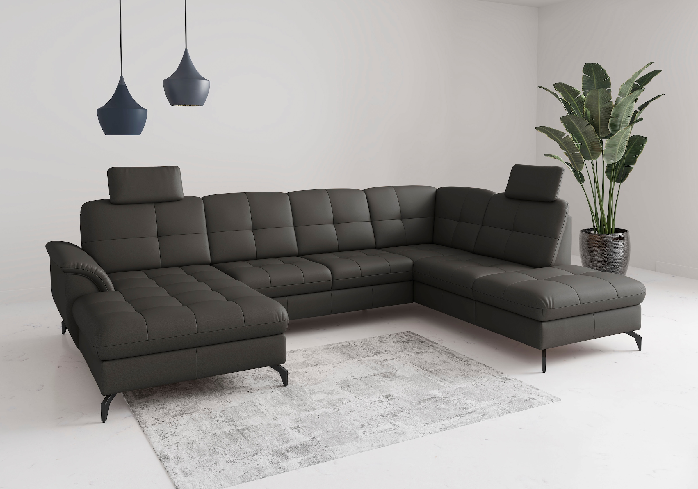 Wohnlandschaft SIT & MORE, T:212cmanthrazit, Sofas, "Zora"